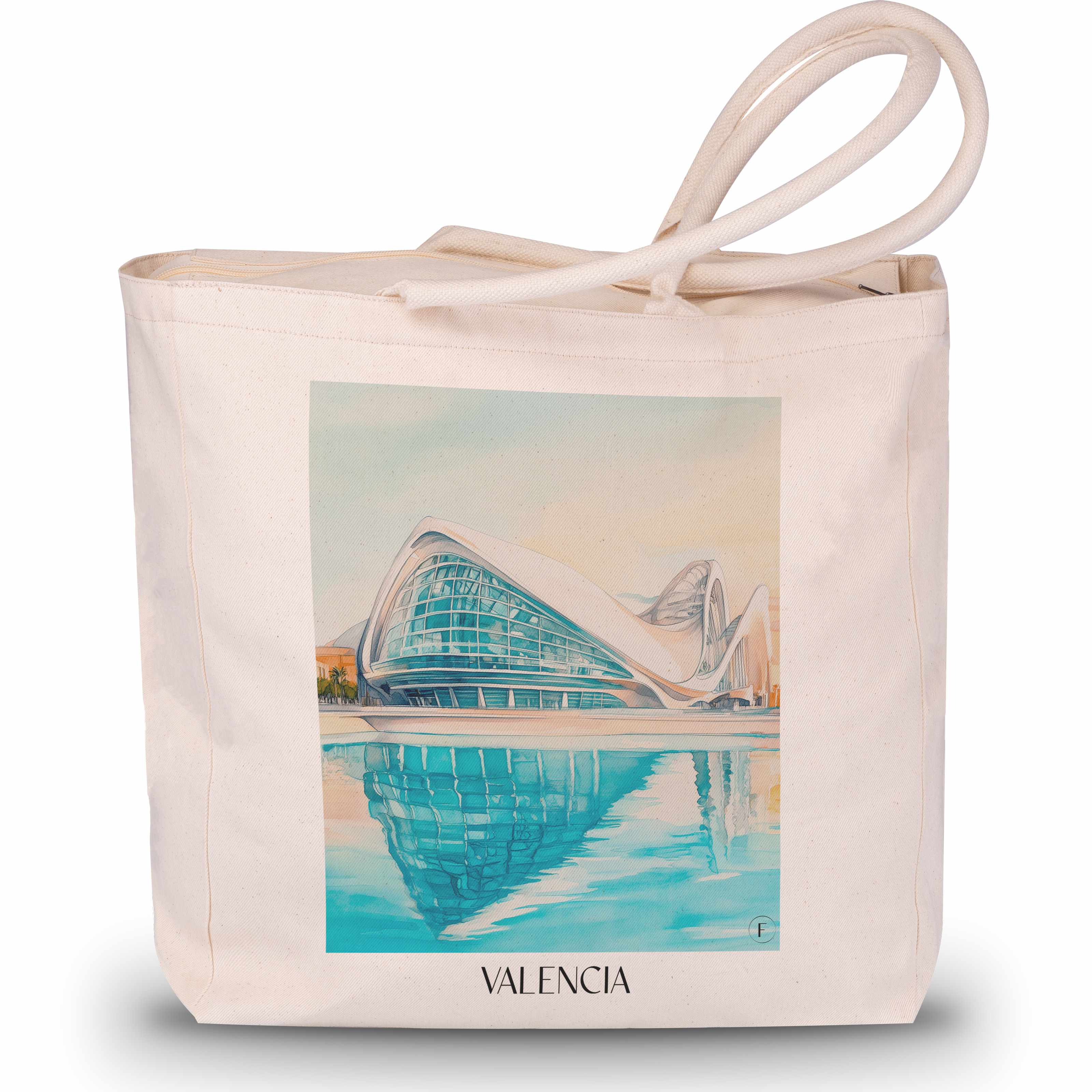 Oceanogràfic (Valencia) Shopping Tasche - Valencia - Spanien Tote Bag - Einkaufstasche im Aquarell Stil - favplace