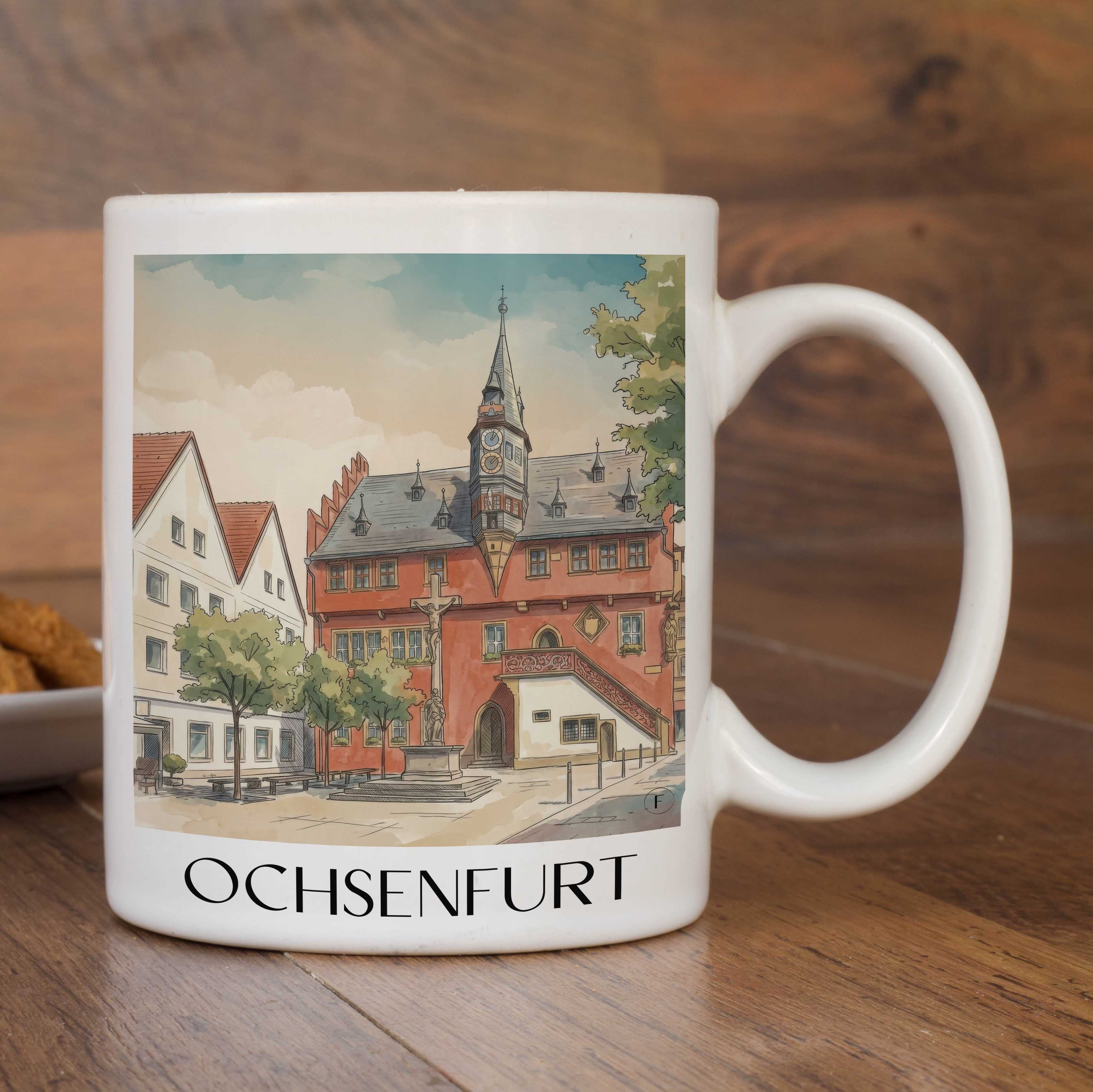 ochsenfurt-deutschland-kaffeebecher-aquarell