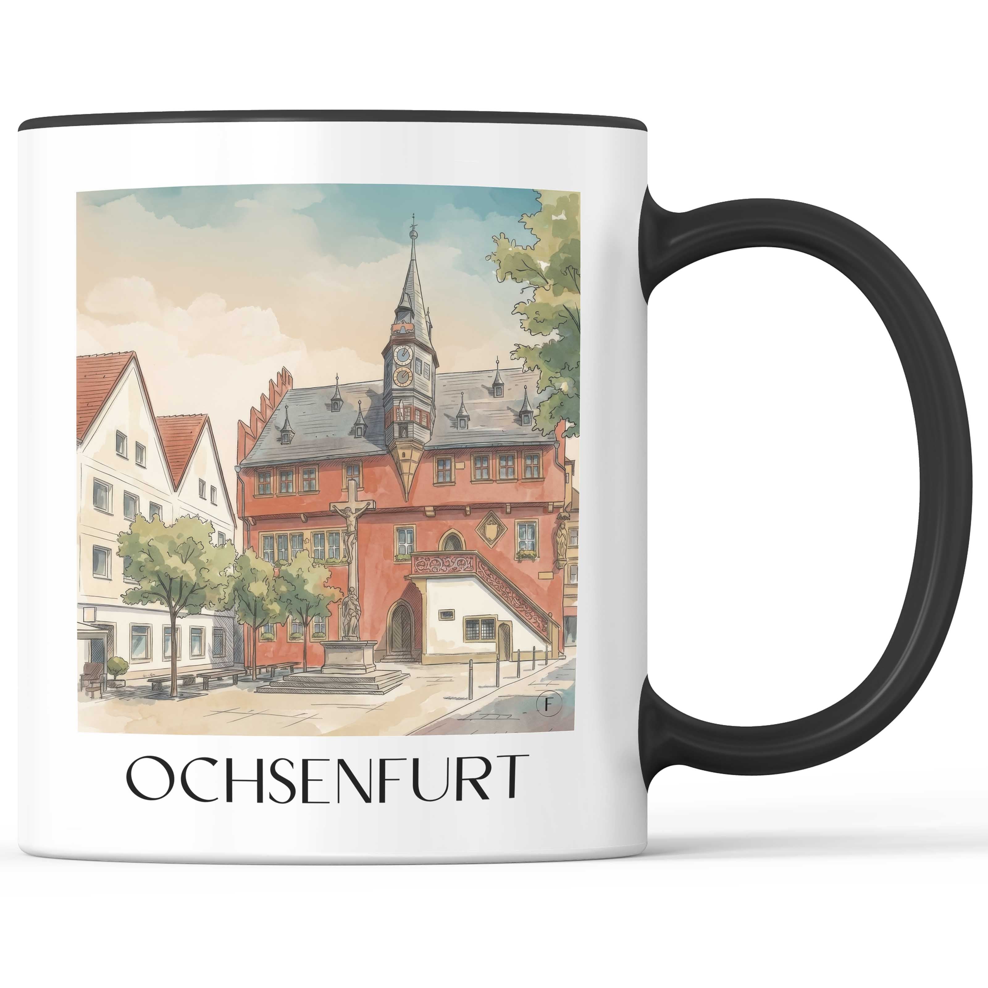 Ochsenfurt - Deutschland Becher - Kaffeetasse im Aquarell Stil - favplace