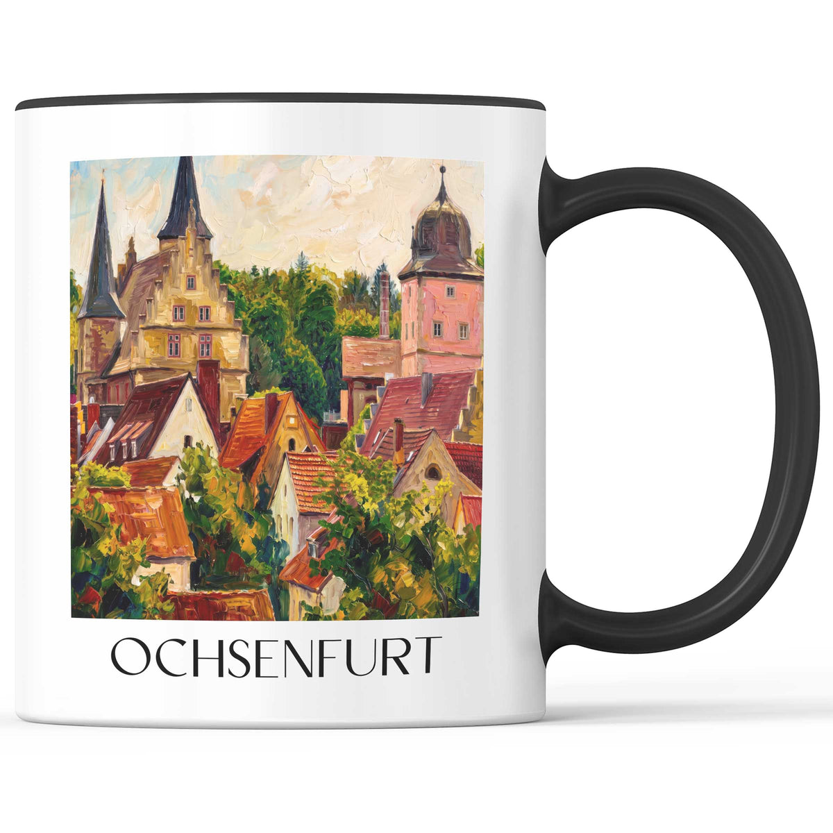 Ochsenfurt Kaffeebecher - Mainfranken - Deutschland Becher - Kaffeetasse im Ölgemälde Stil - favplace