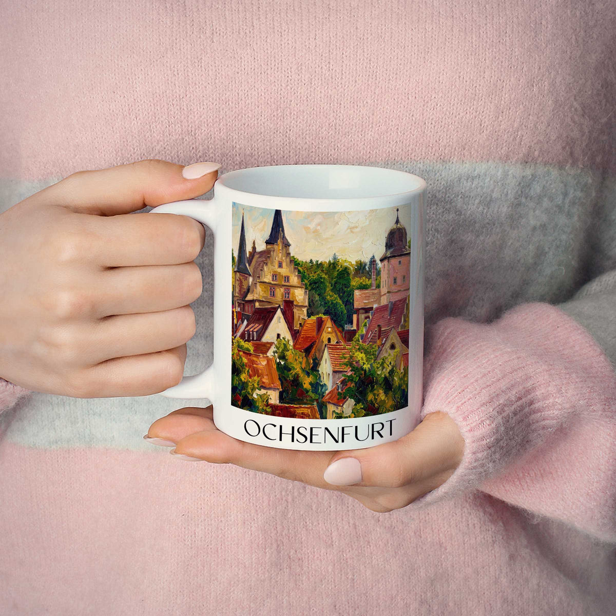 ochsenfurt-mainfranken-deutschland-kaffeebecher-oil-painting-oelgemaelde