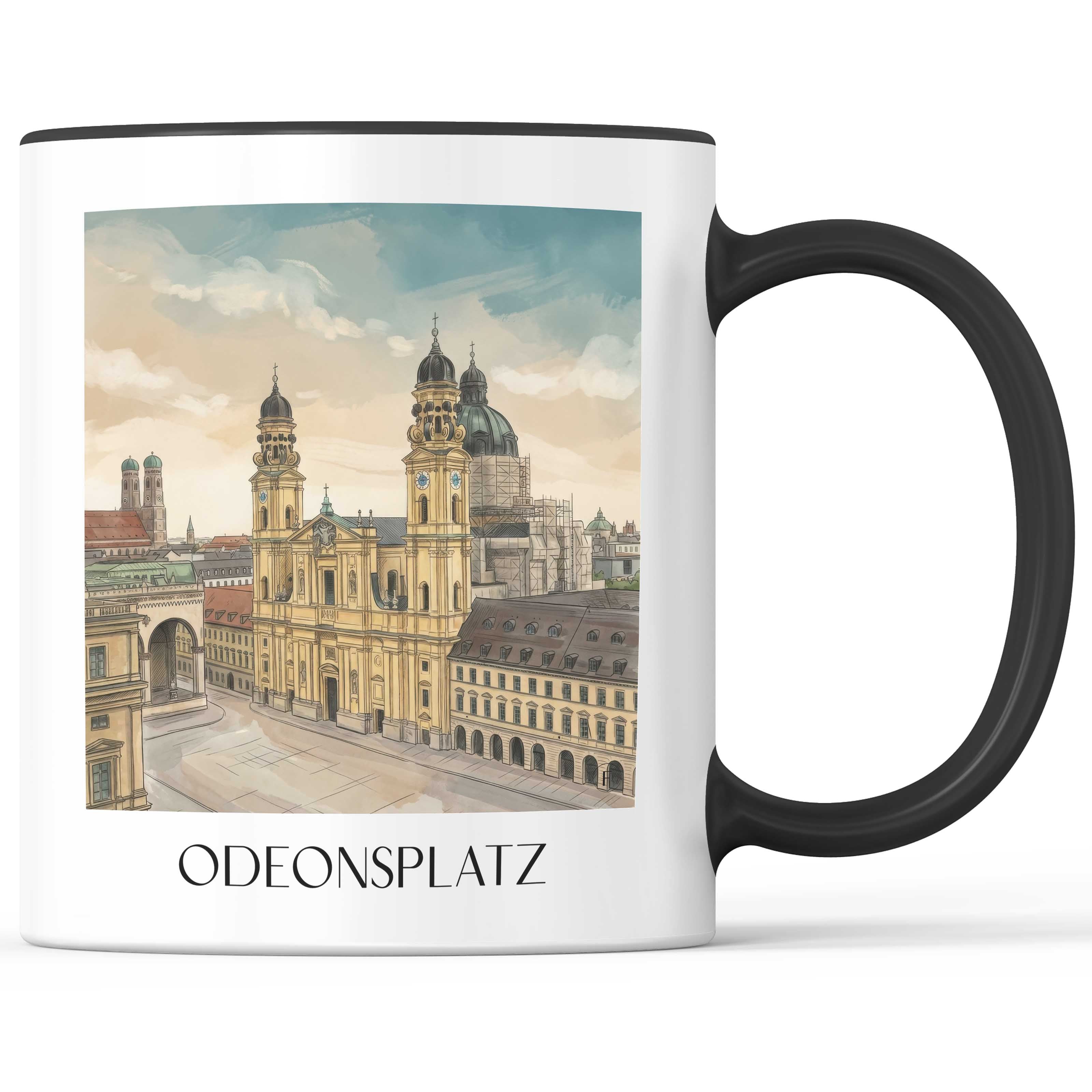 Odeonsplatz Kaffeebecher - München - Deutschland Becher - Kaffeetasse im Aquarell Stil - favplace
