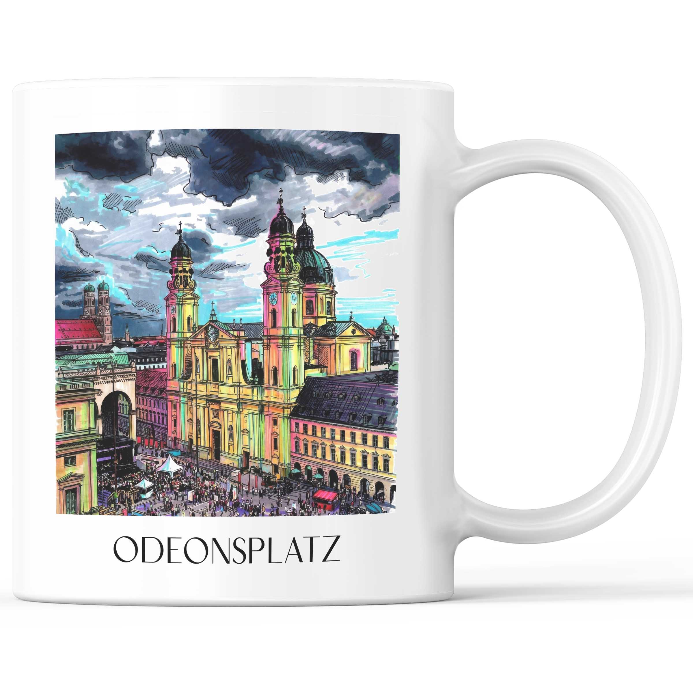 Odeonsplatz Kaffeebecher - München - Deutschland Becher - Kaffeetasse im Tag Graffiti Stil
