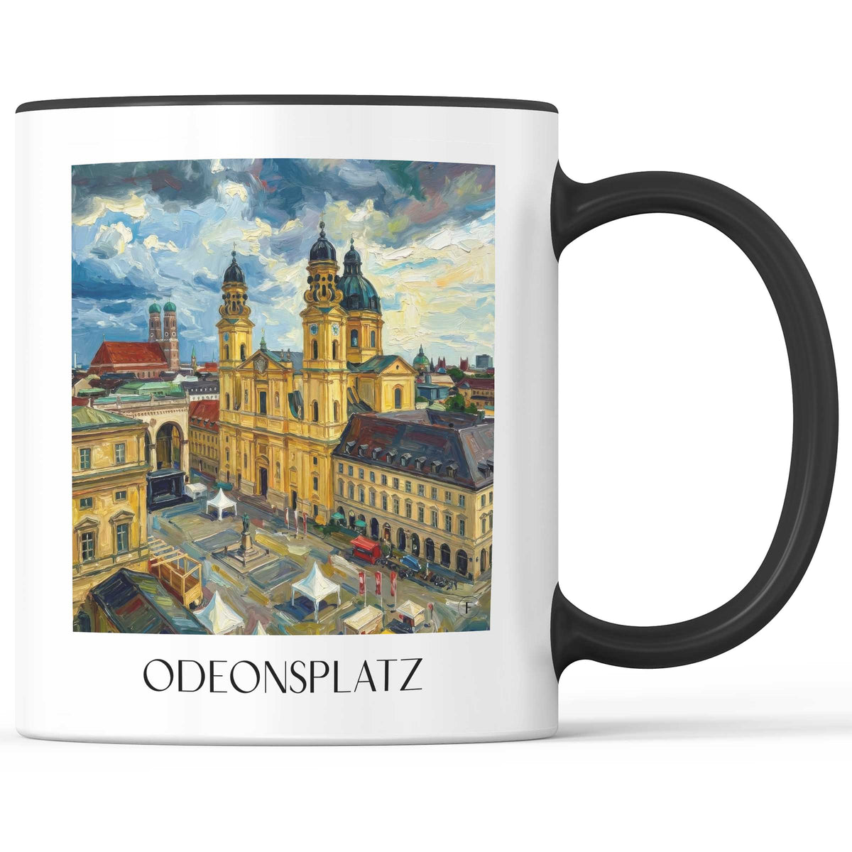 odeonsplatz-münchen-deutschland-kaffeebecher-oil-painting-oelgemaelde