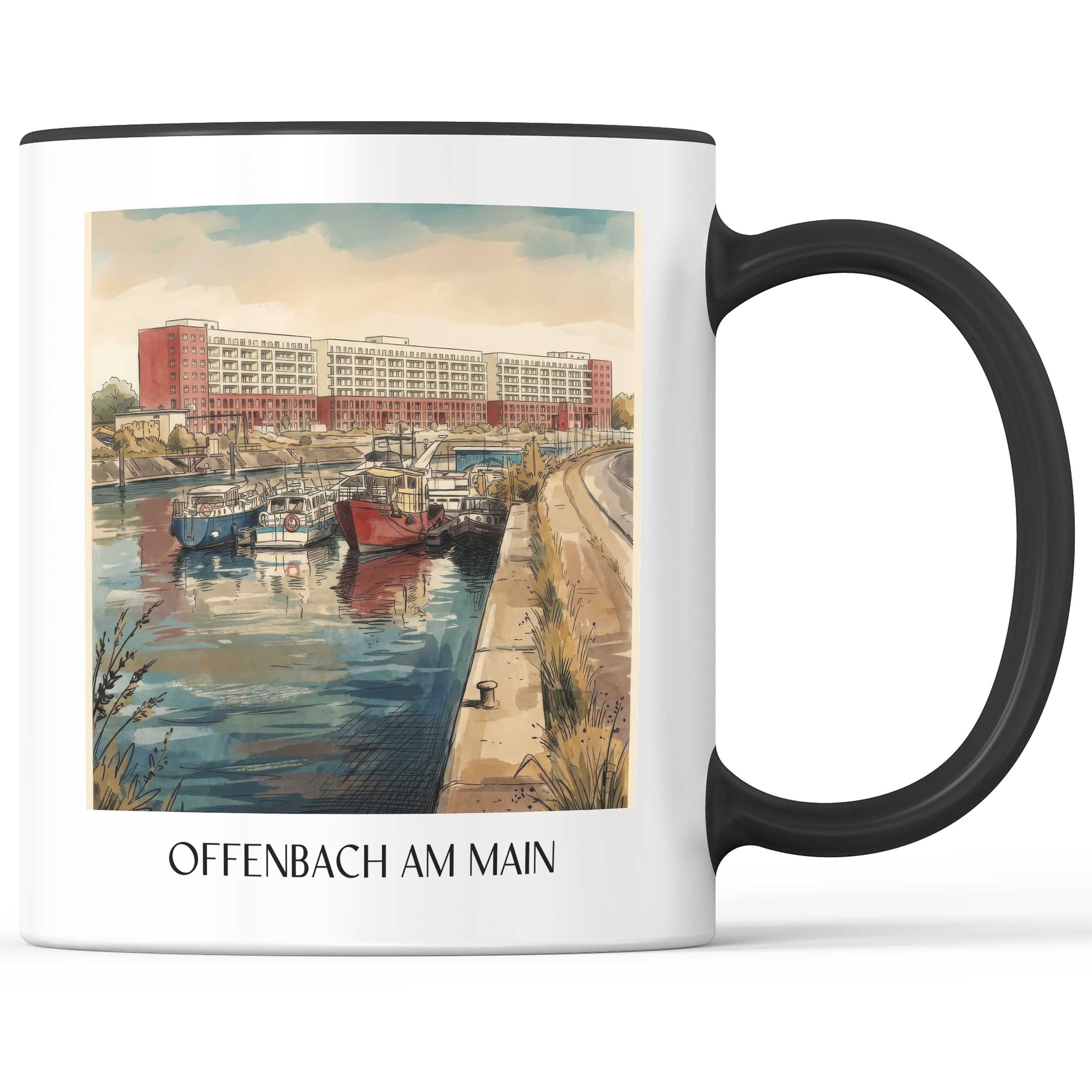 Offenbach am Main Kaffeebecher - Hessen - Deutschland Becher - Kaffeetasse im Aquarell Stil - favplace