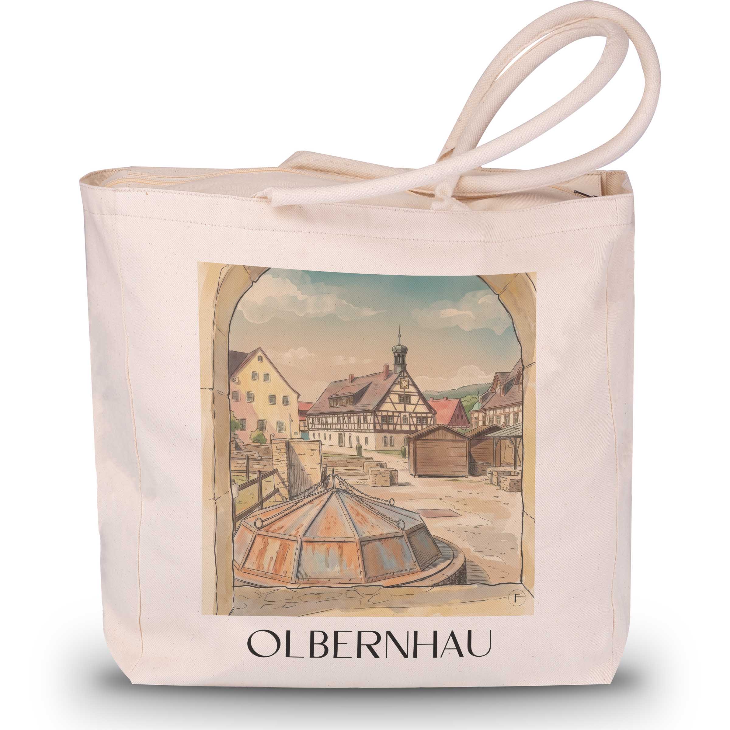 Olbernhau Shopping Tasche - Erzgebirge - Deutschland Tote Bag - Einkaufstasche im Aquarell Stil - favplace