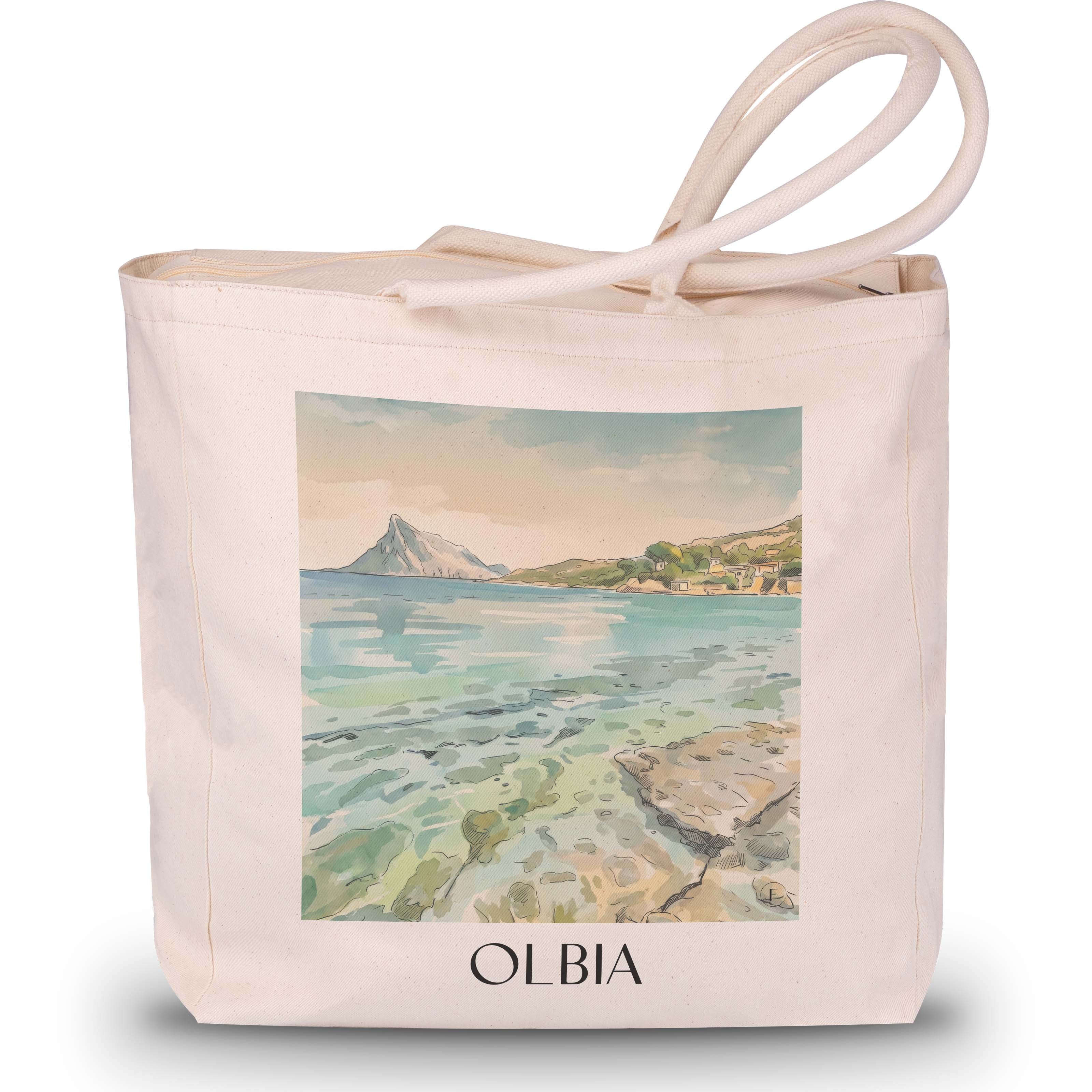 Olbia - Italien Tote Bag - Einkaufstasche im Aquarell Stil - favplace