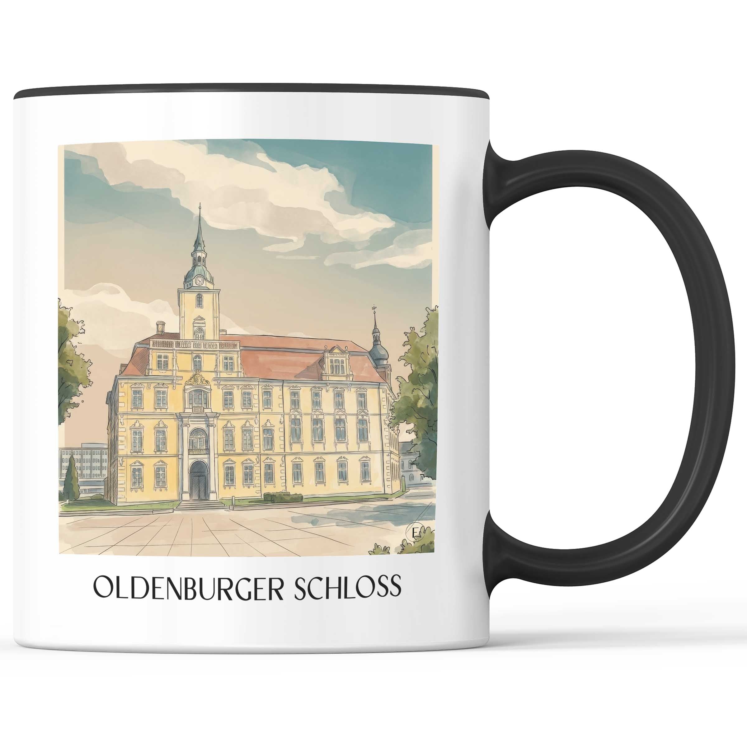 oldenburger-schloss-niedersachsen-deutschland-kaffeebecher-aquarell