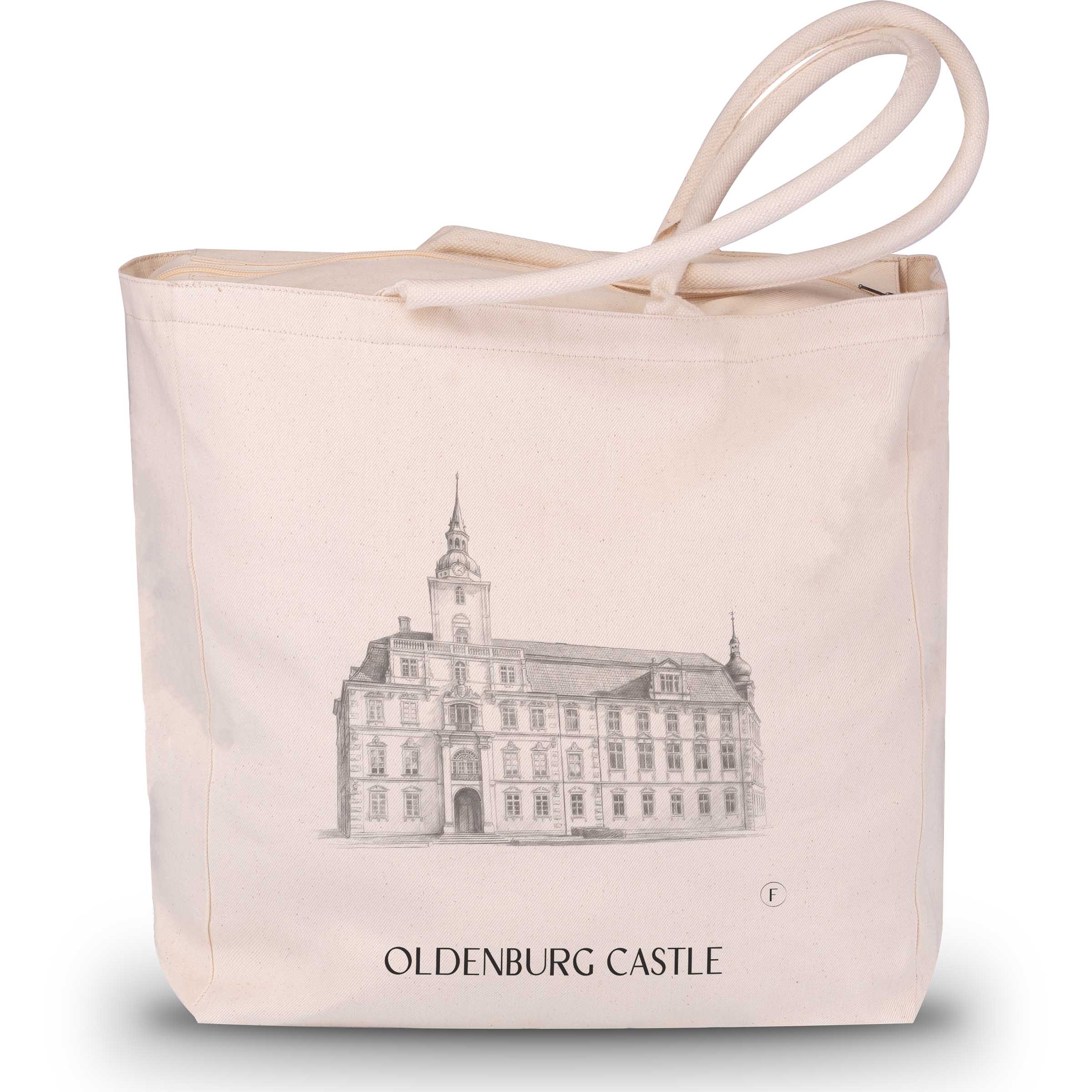 Oldenburger Schloss Shopping Tasche - Niedersachsen - Deutschland Tote Bag - Einkaufstasche im Zeichnung Stil - favplace