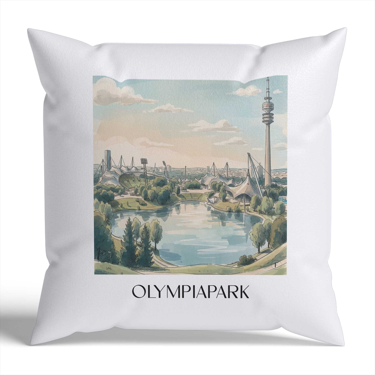 olympiapark-münchen-deutschland-kissenbezug-aquarell