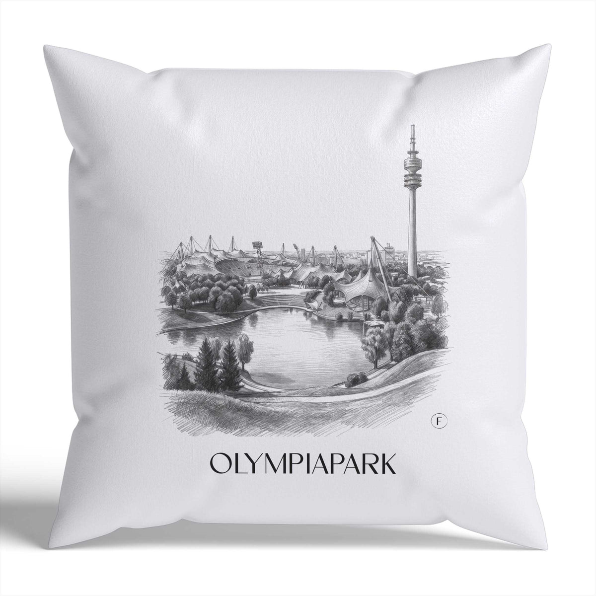 olympiapark-münchen-deutschland-kissenbezug-bleistift-zeichnung-drawing