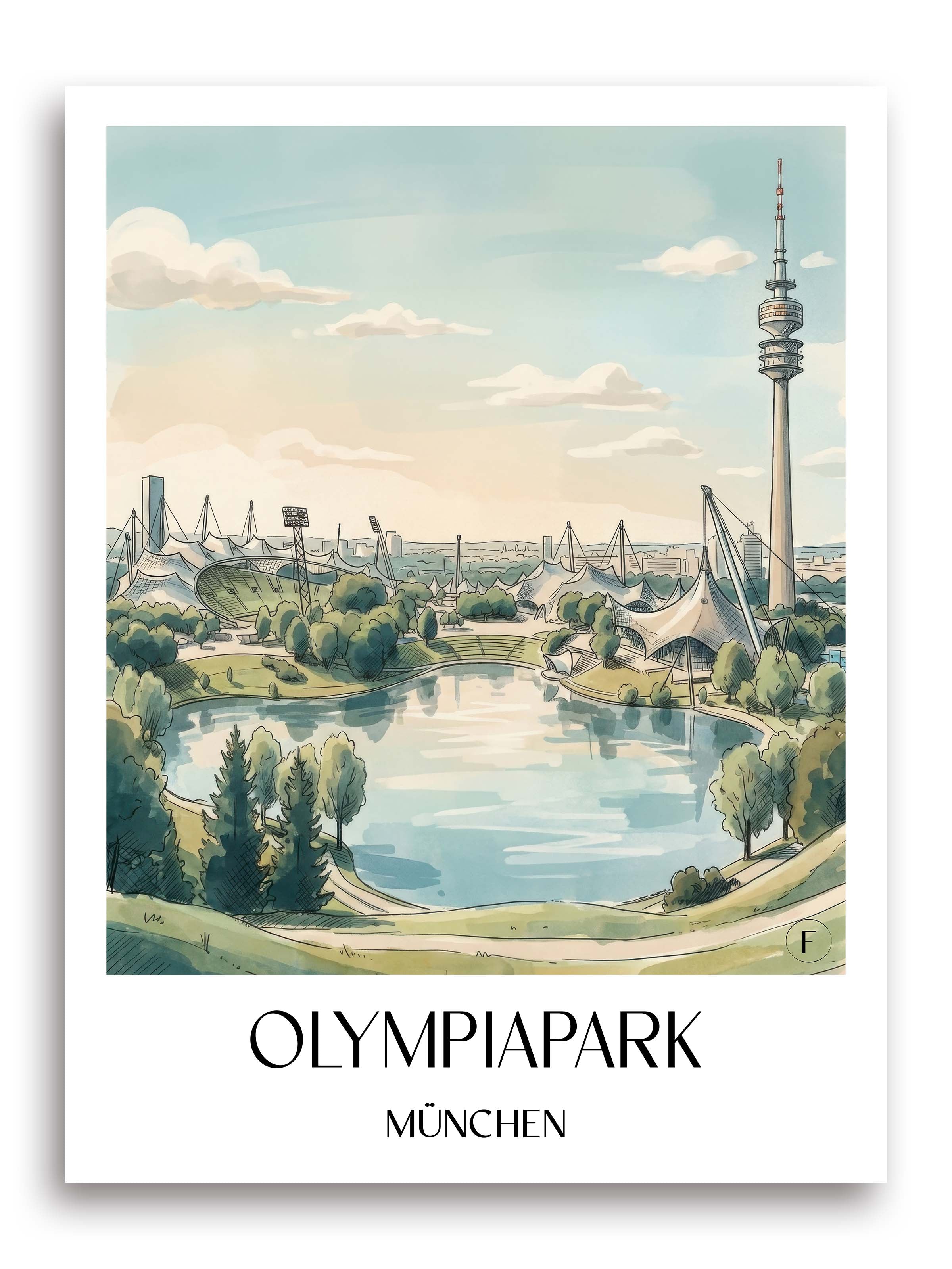 olympiapark-münchen-deutschland-poster-aquarell