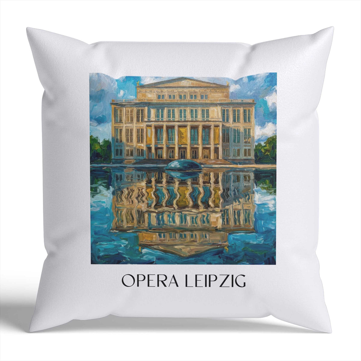 Oper Kissenhülle - Zierkissen Bezug - Leipzig - Deutschland Kissen bzw. Kissenbezug im Ölgemälde Stil - favplace