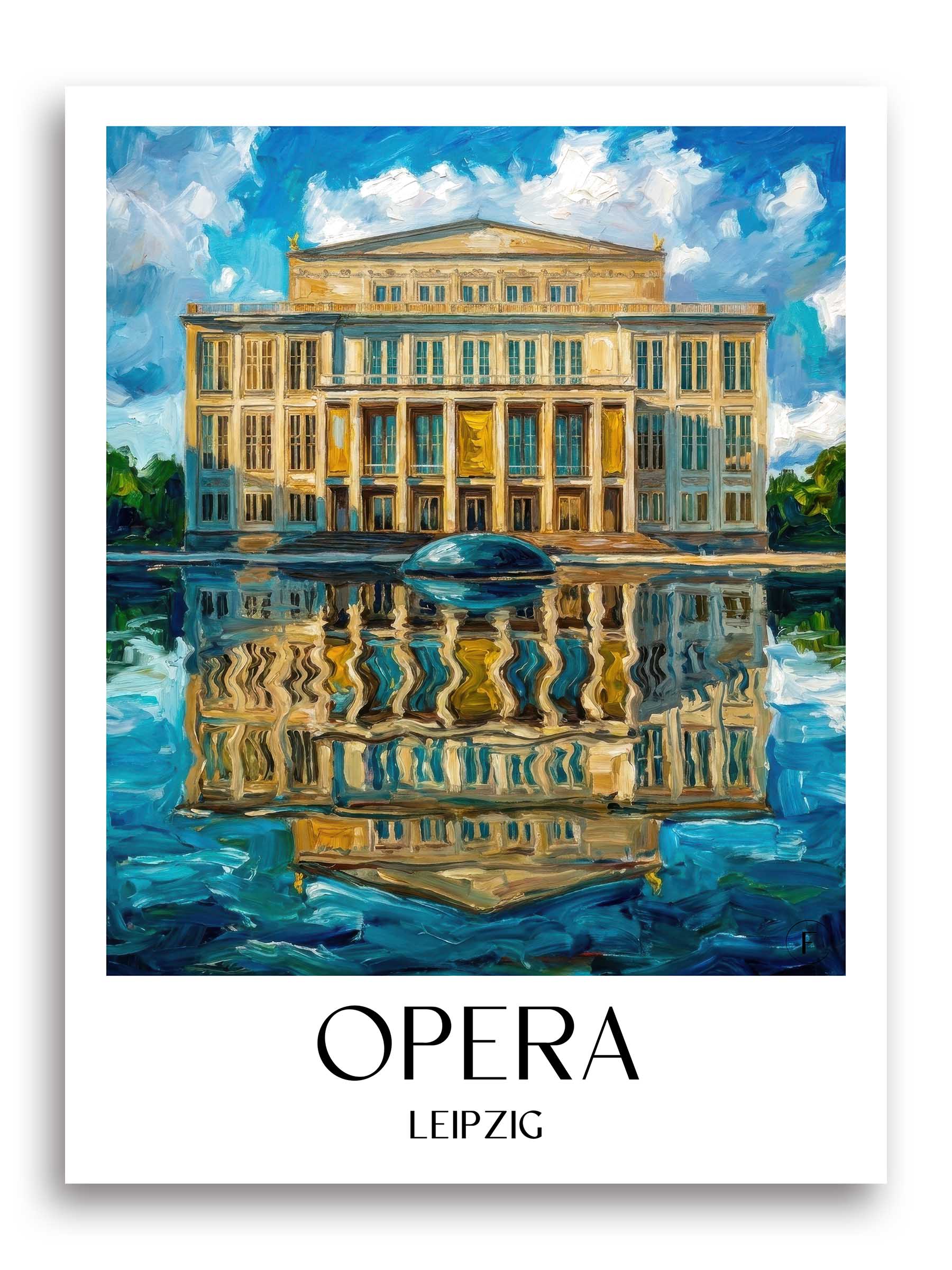 Oper Poster - Leipzig - Deutschland Kunstdruck - Ölgemälde von A4 bis A1 - favplace