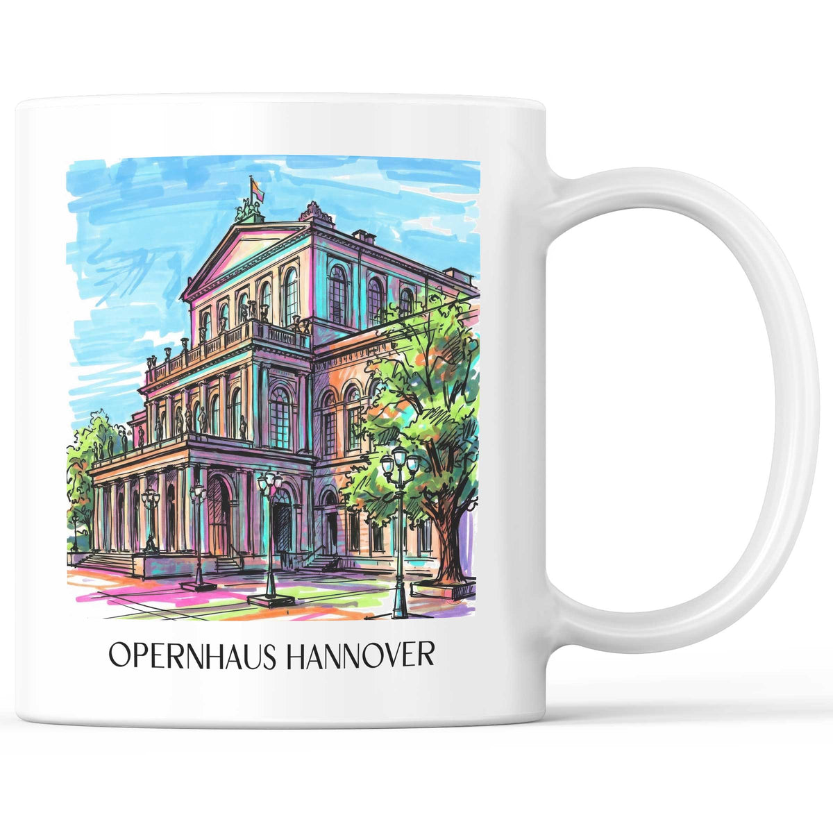 Opernhaus Kaffeebecher - Hannover - Deutschland Becher - Kaffeetasse im Tag Graffiti Stil - favplace