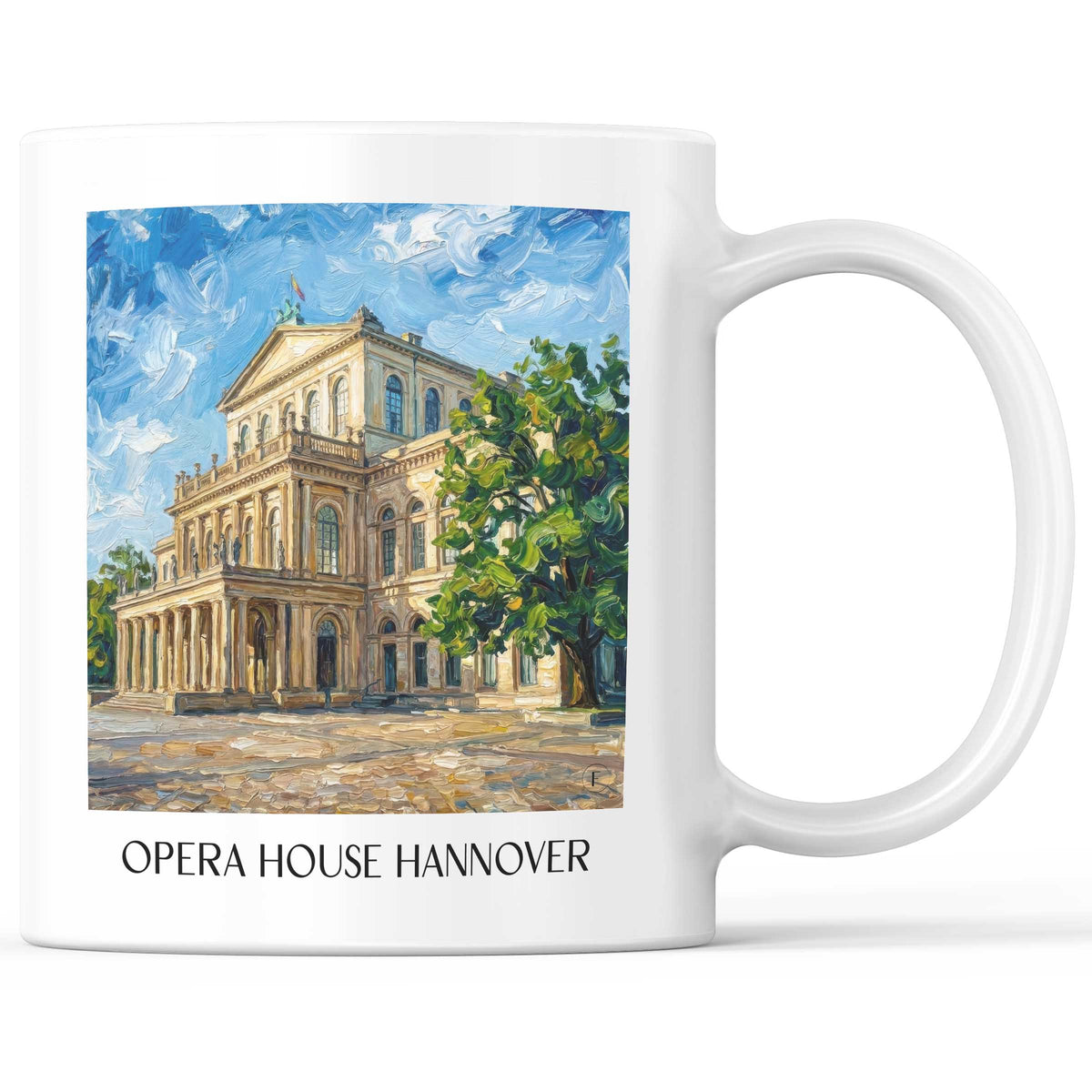 Opernhaus Kaffeebecher - Hannover - Deutschland Becher - Kaffeetasse im Ölgemälde Stil - favplace
