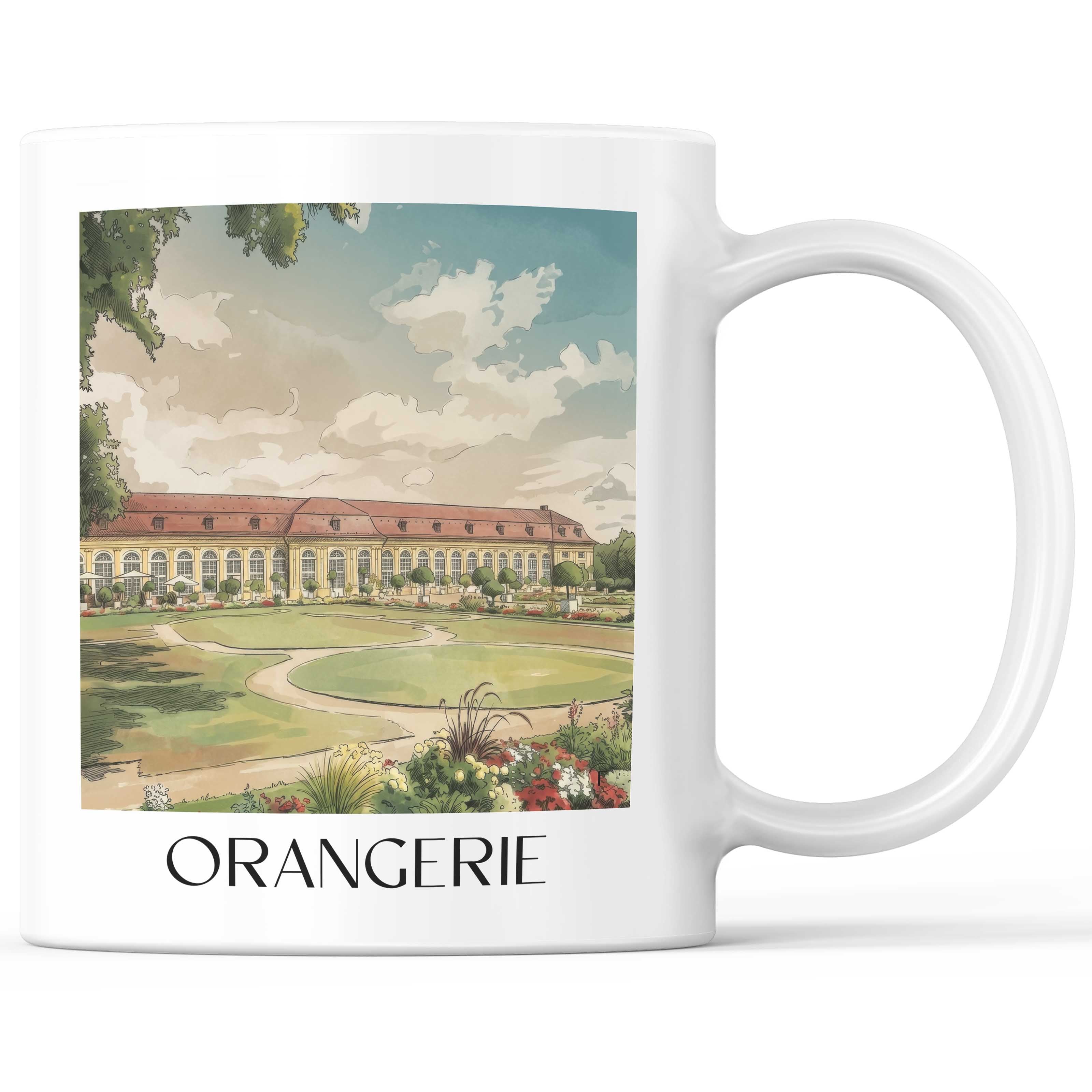 Orangerie Kaffeebecher - Ansbach - Deutschland Becher - Kaffeetasse im Aquarell Stil - favplace