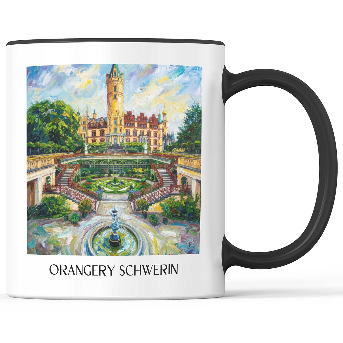 Orangerie Kaffeebecher - Schwerin - Deutschland Becher - Kaffeetasse im Ölgemälde Stil - favplace