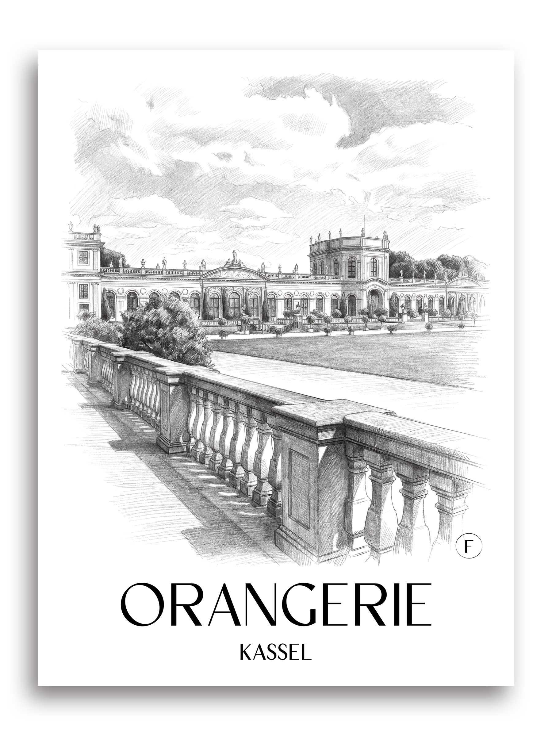 orangerie-kassel-deutschland-poster-bleistift-zeichnung-drawing