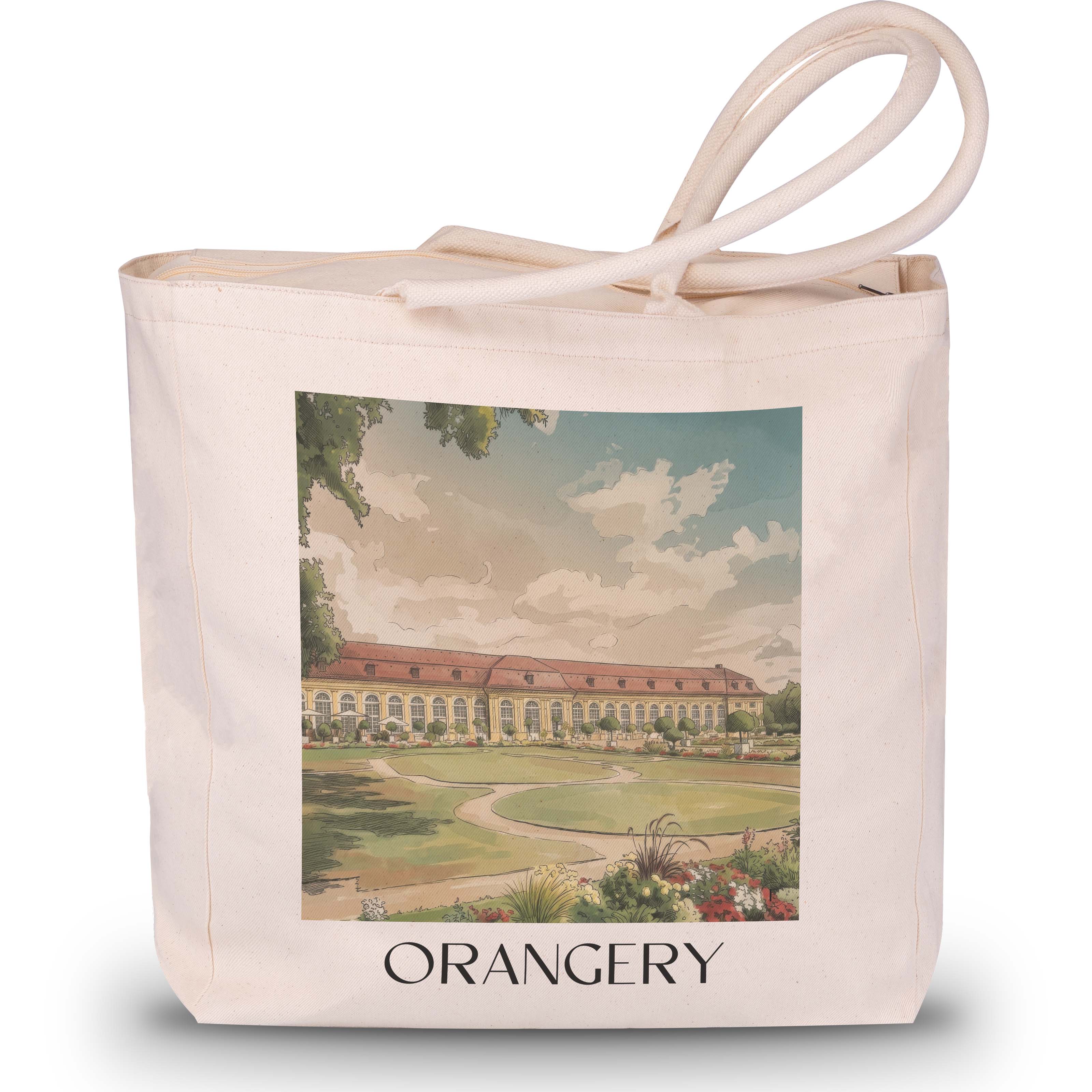 Orangerie Shopping Tasche - Ansbach - Deutschland Tote Bag - Einkaufstasche im Aquarell Stil - favplace