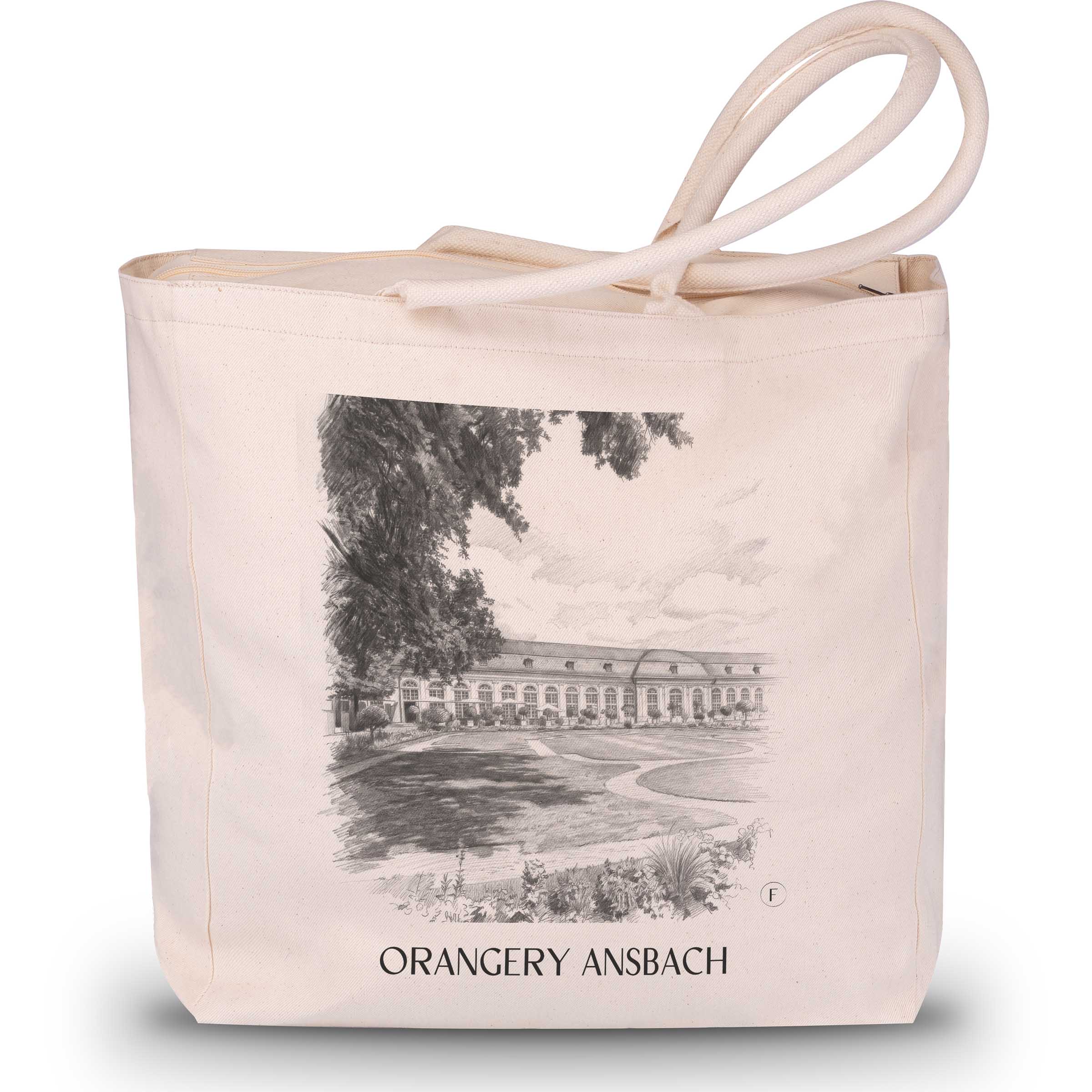 Orangerie Shopping Tasche - Ansbach - Deutschland Tote Bag - Einkaufstasche im Zeichnung Stil