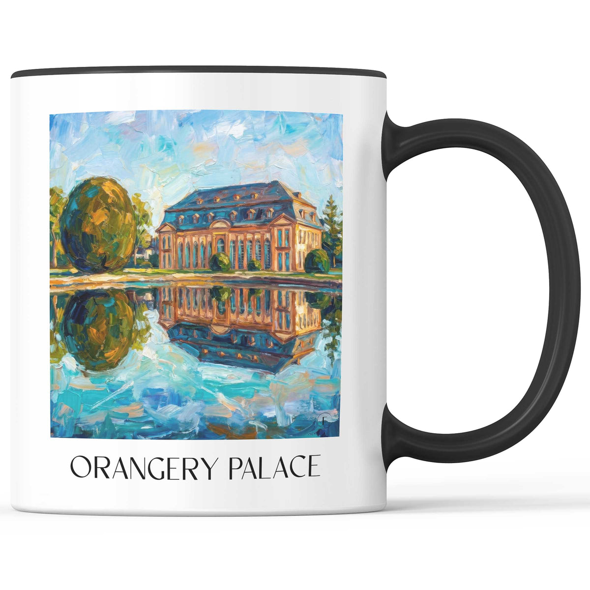Orangerieschloss Kaffeebecher - Darmstadt - Deutschland Becher - Kaffeetasse im Ölgemälde Stil - favplace