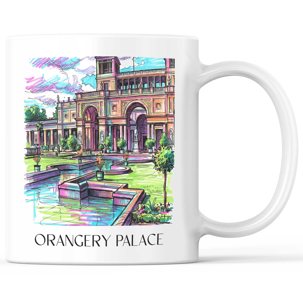 Orangerieschloss Kaffeebecher - Potsdam - Deutschland Becher - Kaffeetasse im Tag Graffiti Stil - favplace