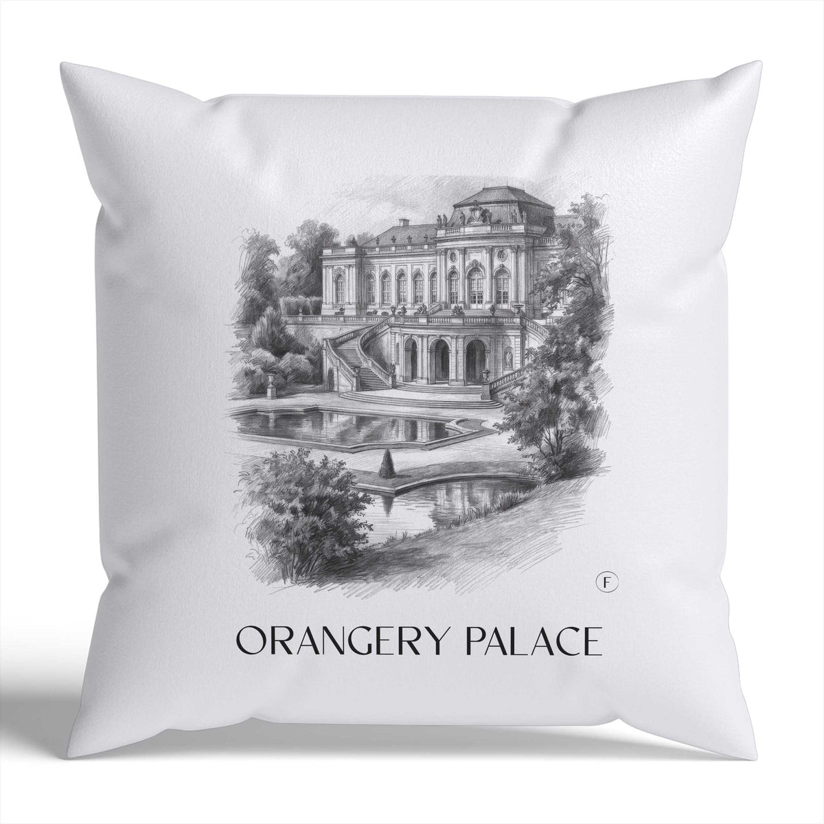 Orangerieschloss Kissenhülle - Zierkissen Bezug - Potsdam - Deutschland Kissen bzw. Kissenbezug im Zeichnung Stil - favplace