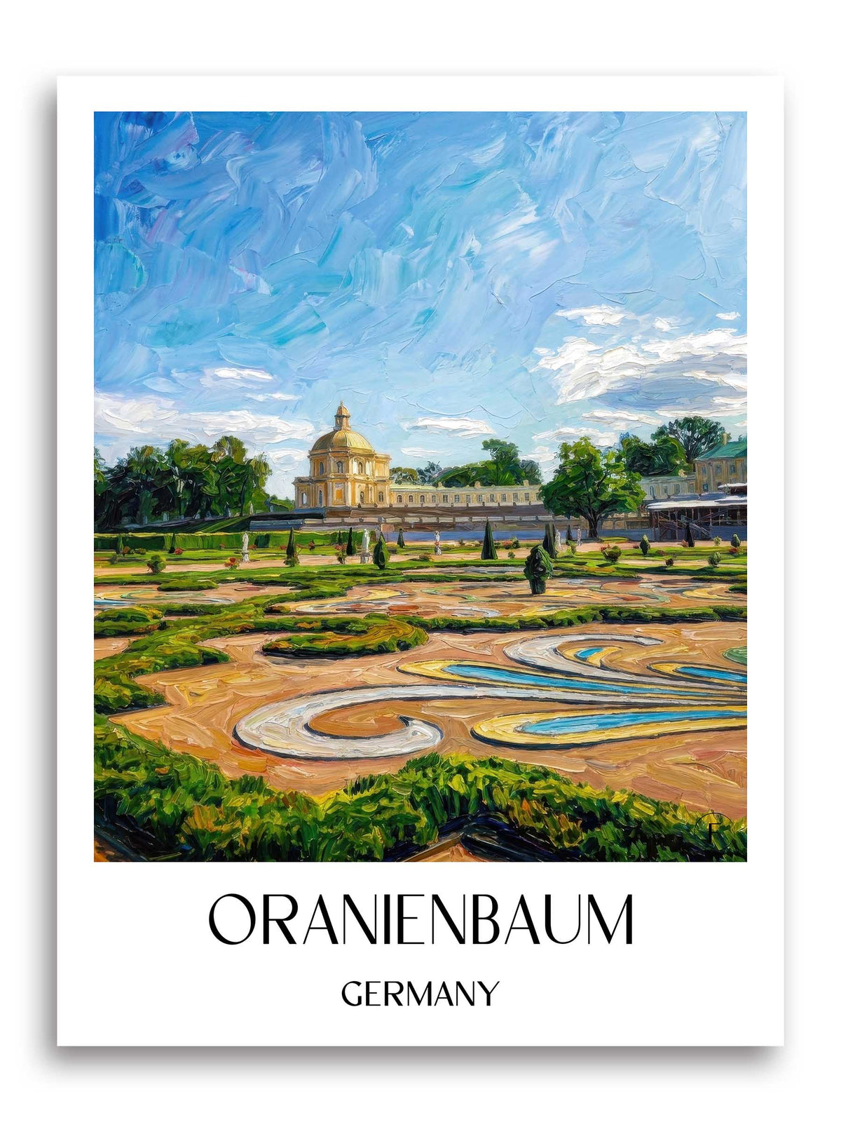 Oranienbaum Poster - Dessau - Deutschland Kunstdruck - Ölgemälde von A4 bis A1 - favplace