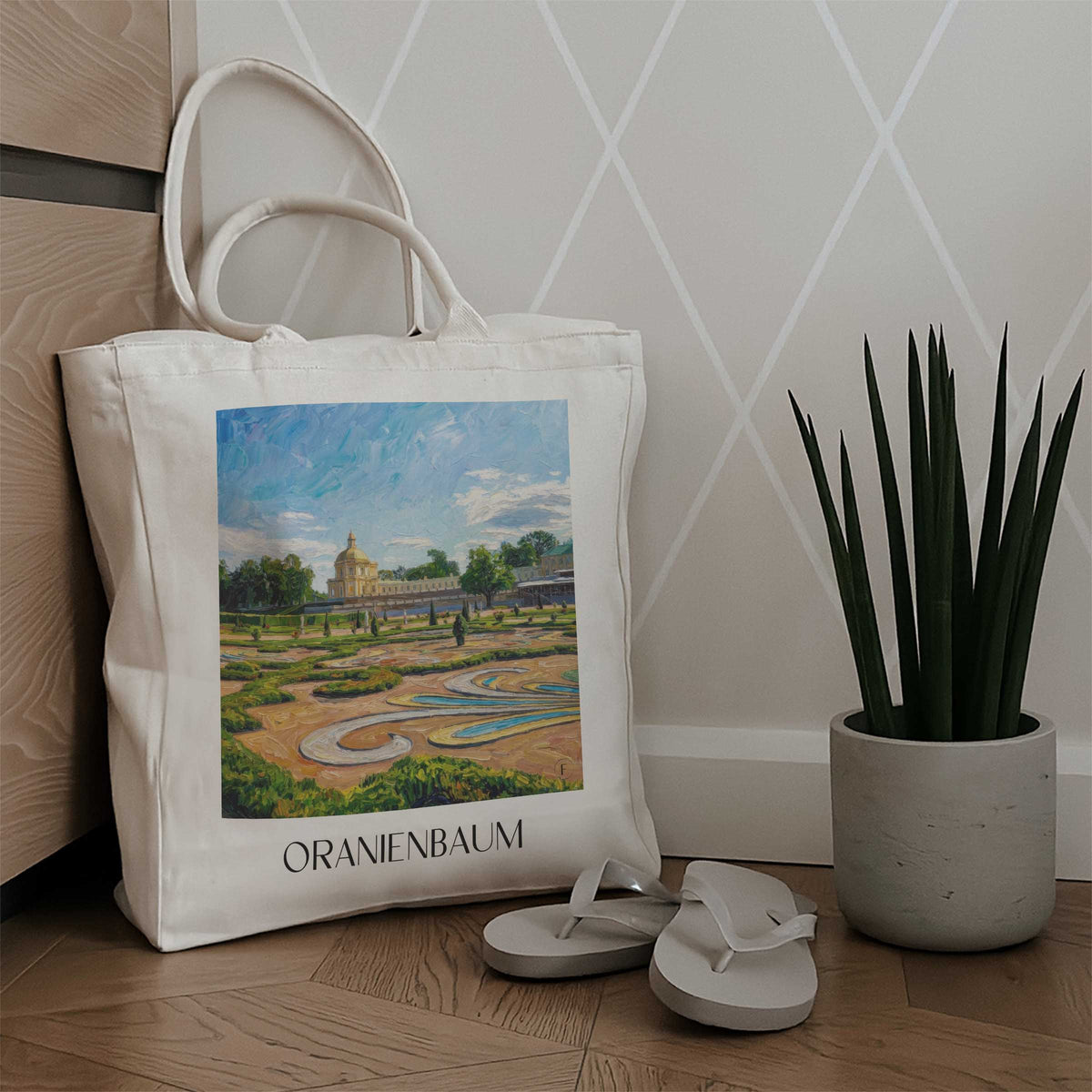 oranienbaum-dessau-deutschland-einkaufstasche-oil-painting-oelgemaelde