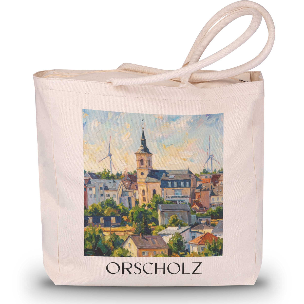 Orscholz Shopping Tasche - Saarschleife - Deutschland Tote Bag - Einkaufstasche im Ölgemälde Stil - favplace