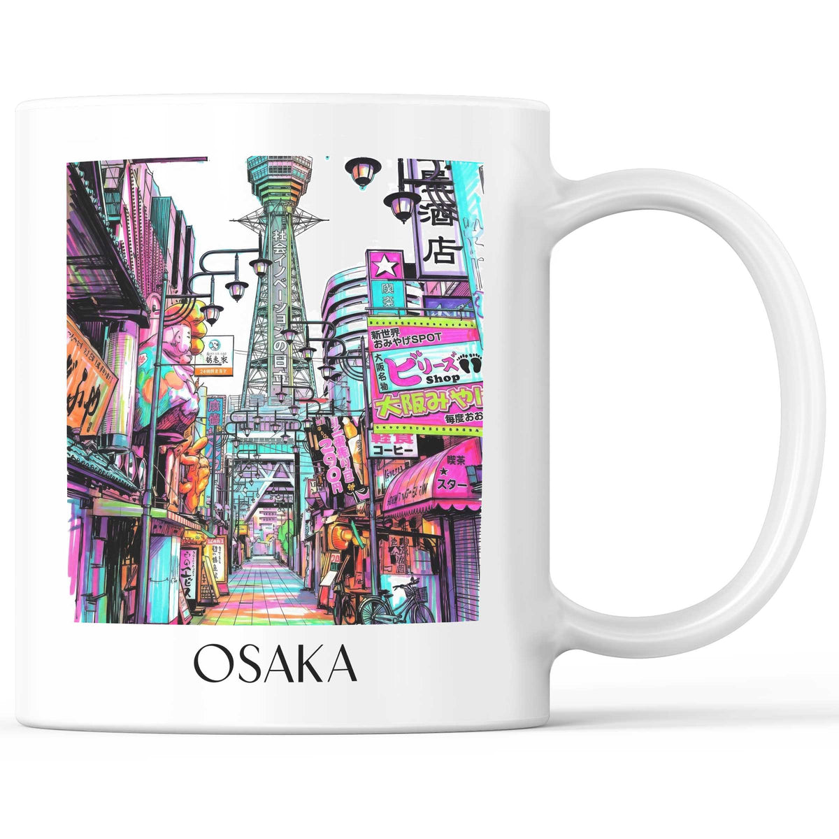 Osaka - Japan Becher - Kaffeetasse im Tag Graffiti Stil - favplace