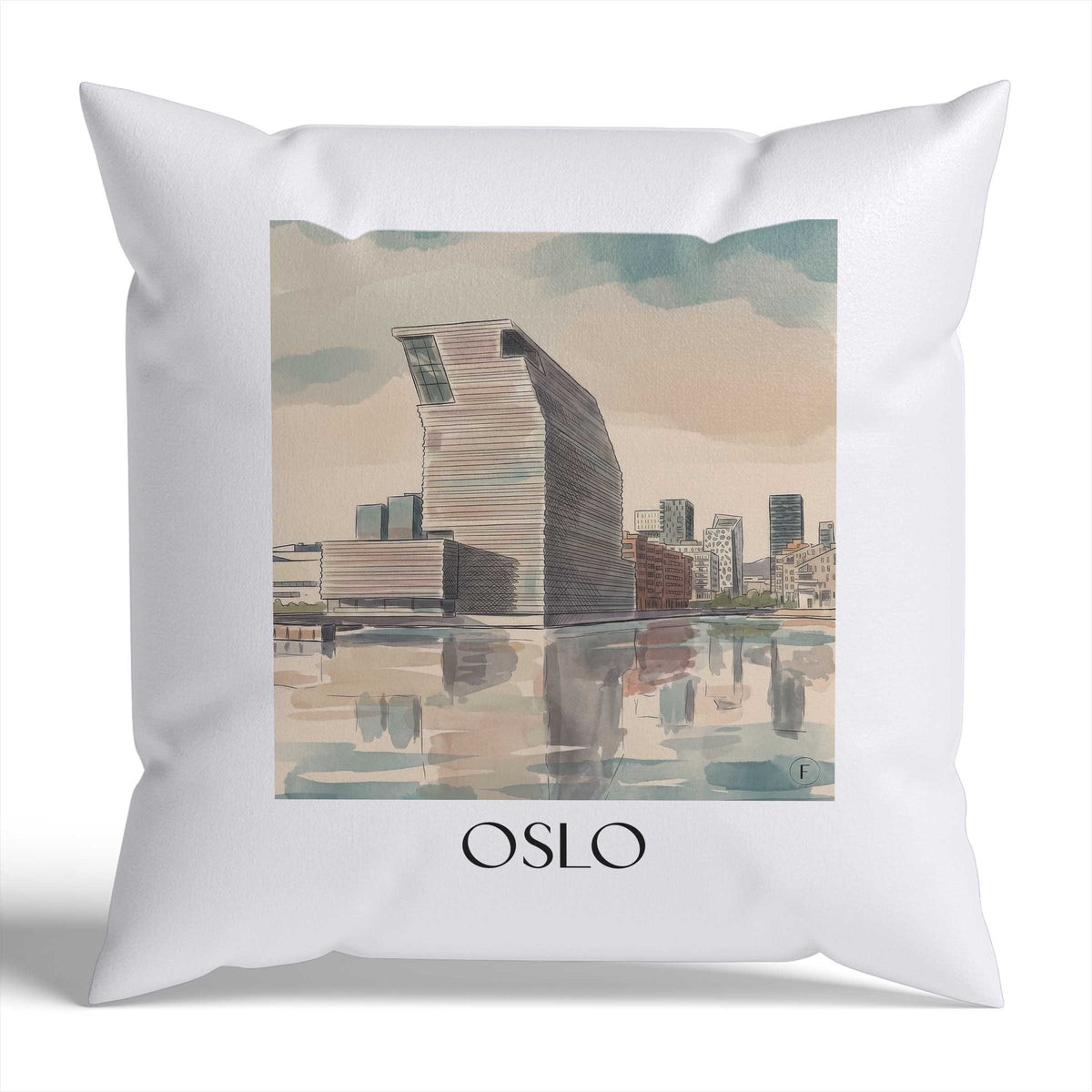 oslo-norwegen-norwegen-kissenbezug-aquarell