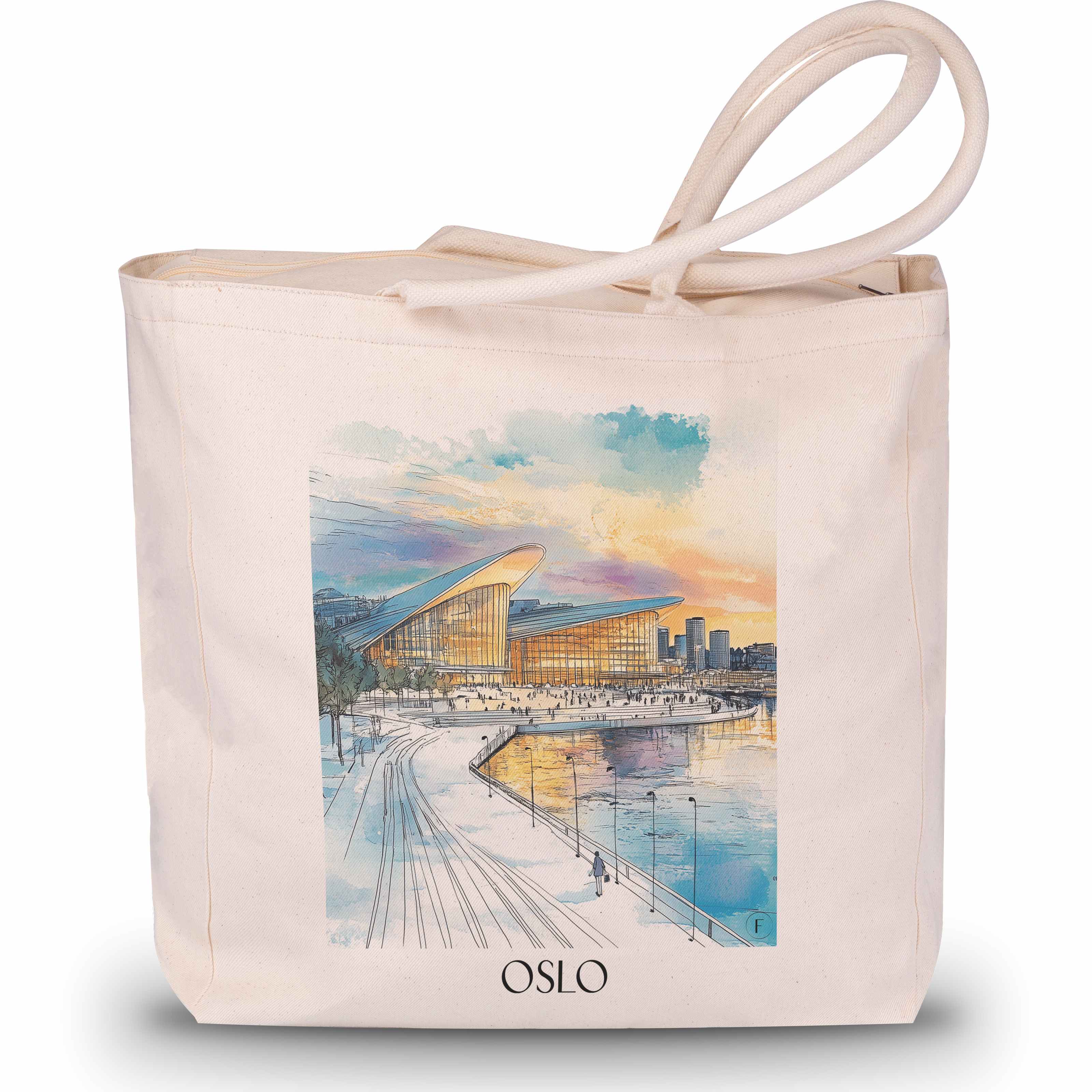 oslo-norwegen-einkaufstasche-aquarell
