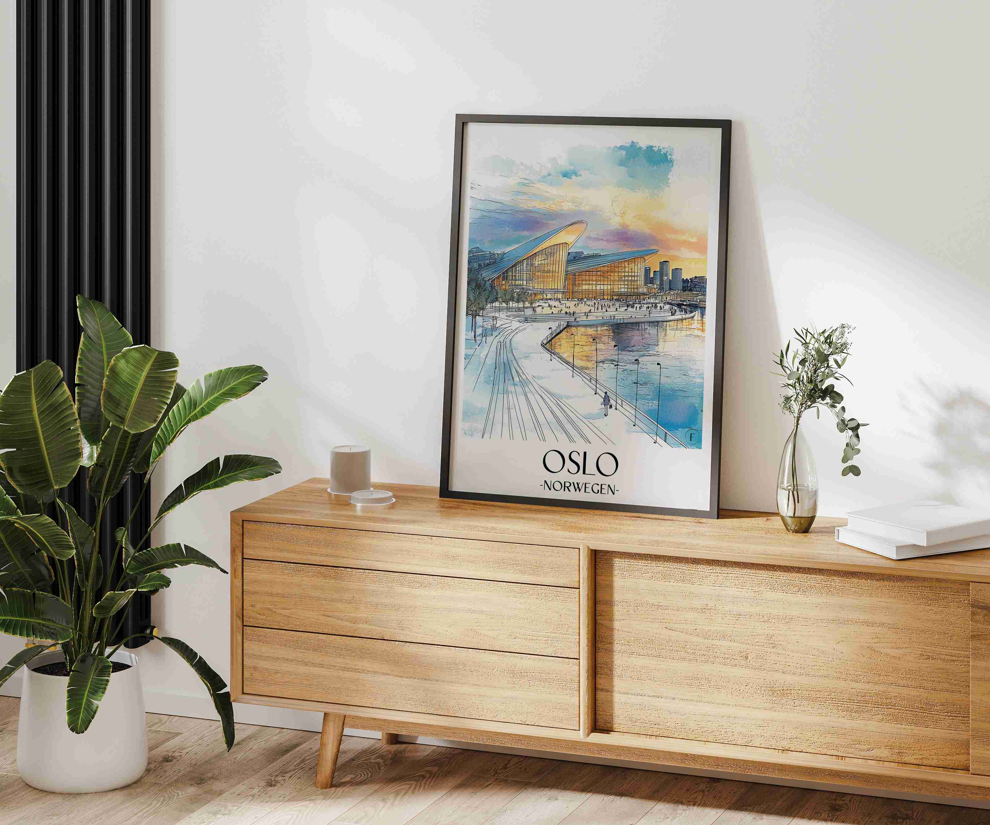 oslo-norwegen-poster-aquarell