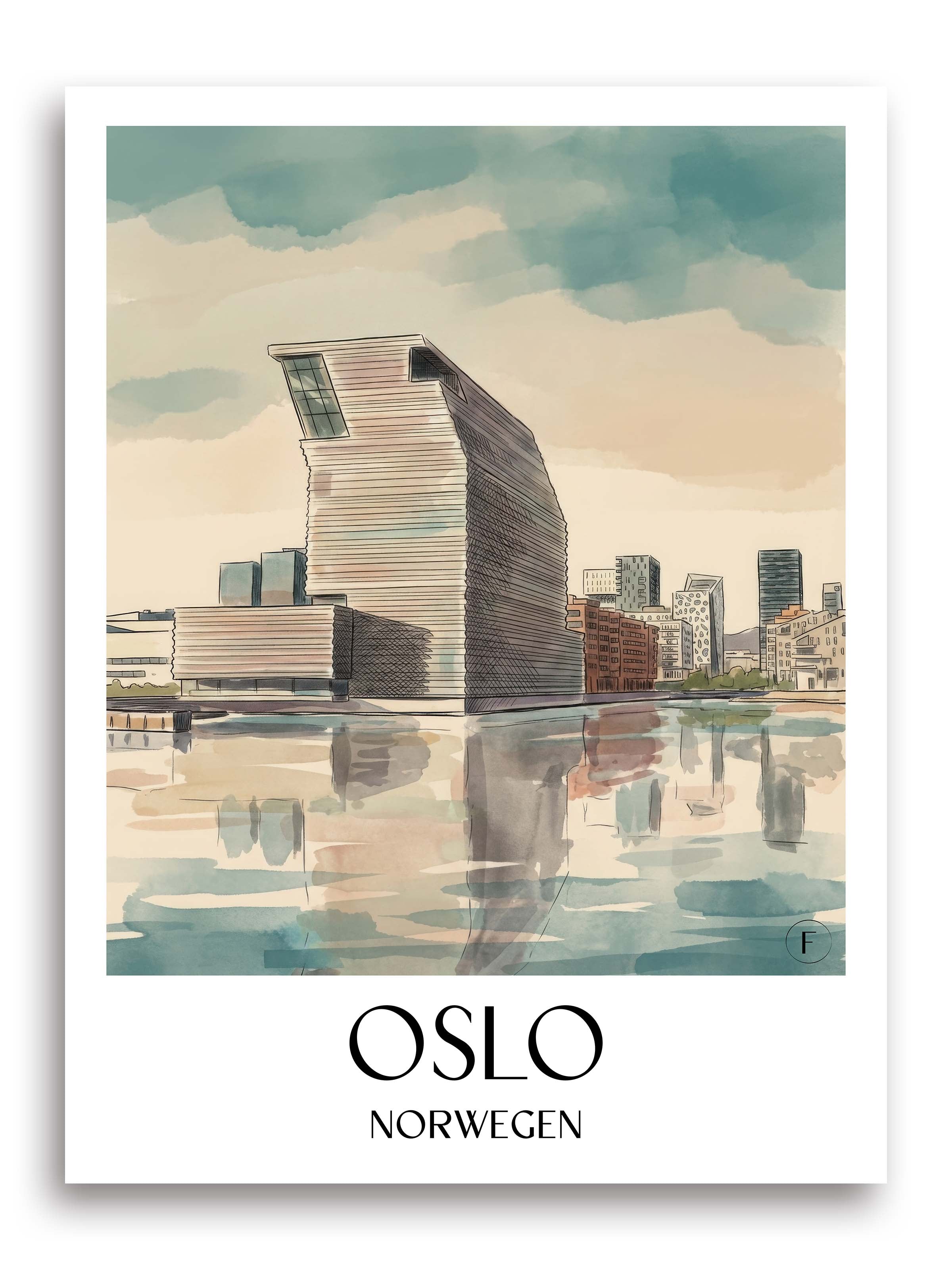 oslo-norwegen-poster-aquarell