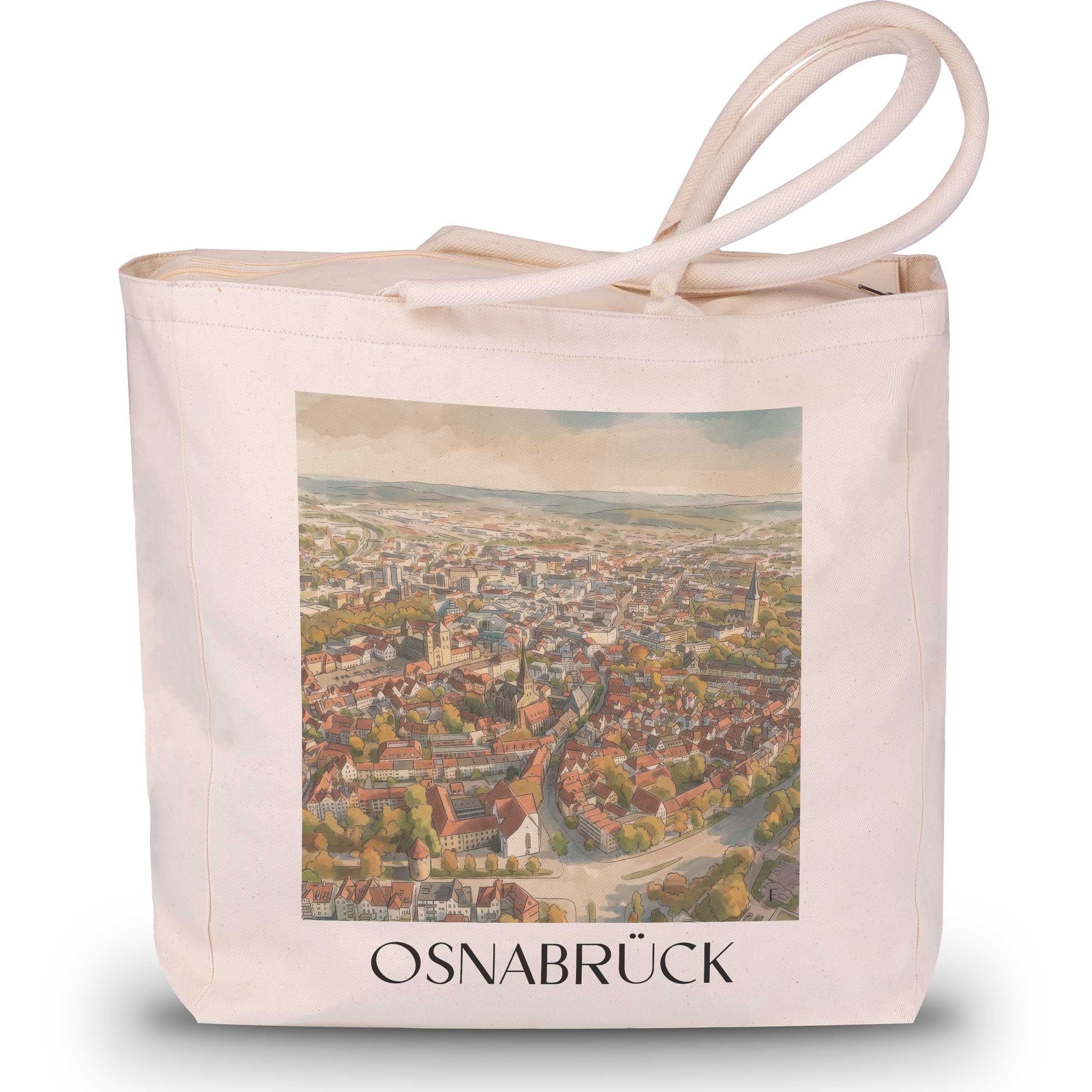 Osnabrück Shopping Tasche - Niedersachsen - Deutschland Tote Bag - Einkaufstasche im Aquarell Stil - favplace