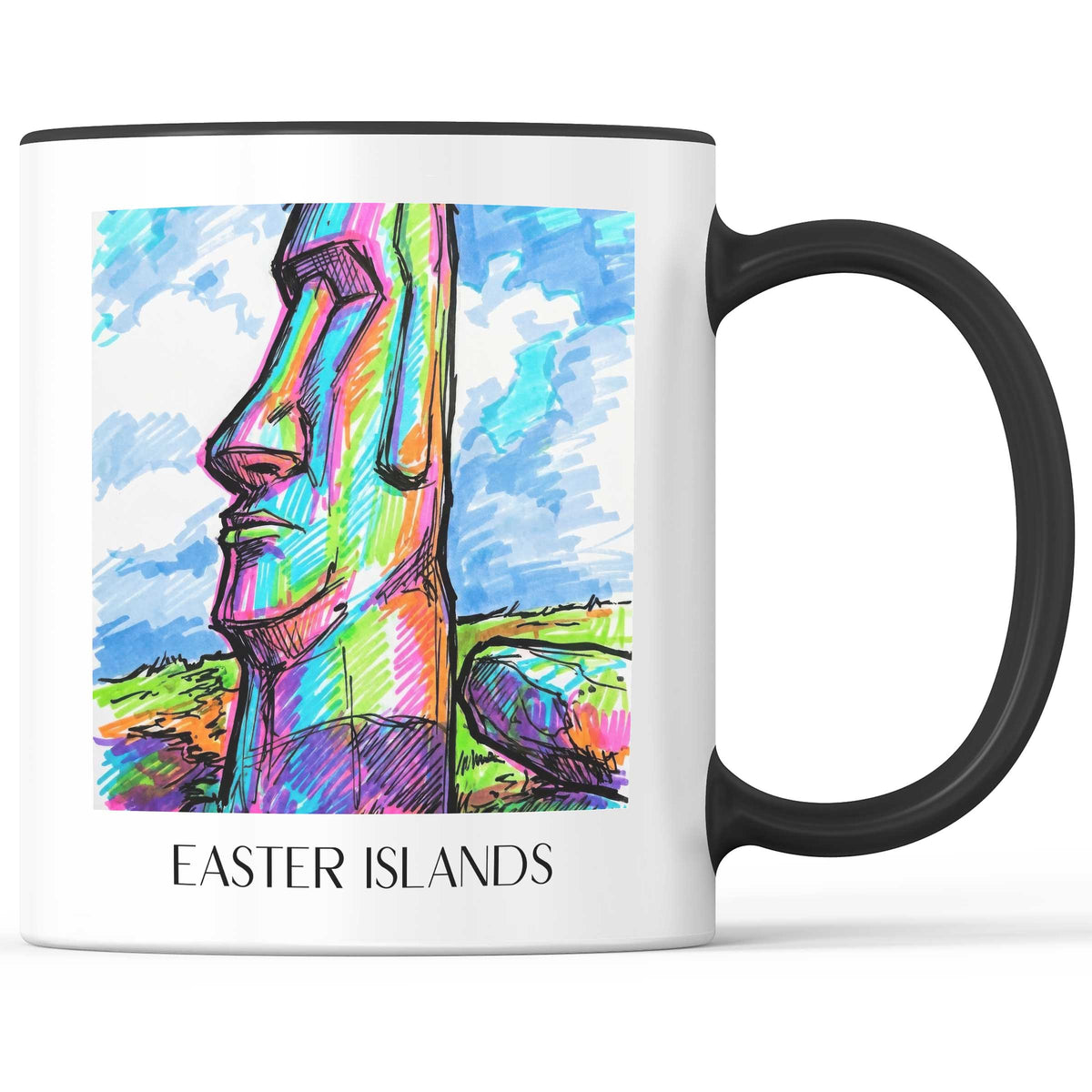 Oster Inseln - Chile Becher - Kaffeetasse im Tag Graffiti Stil - favplace