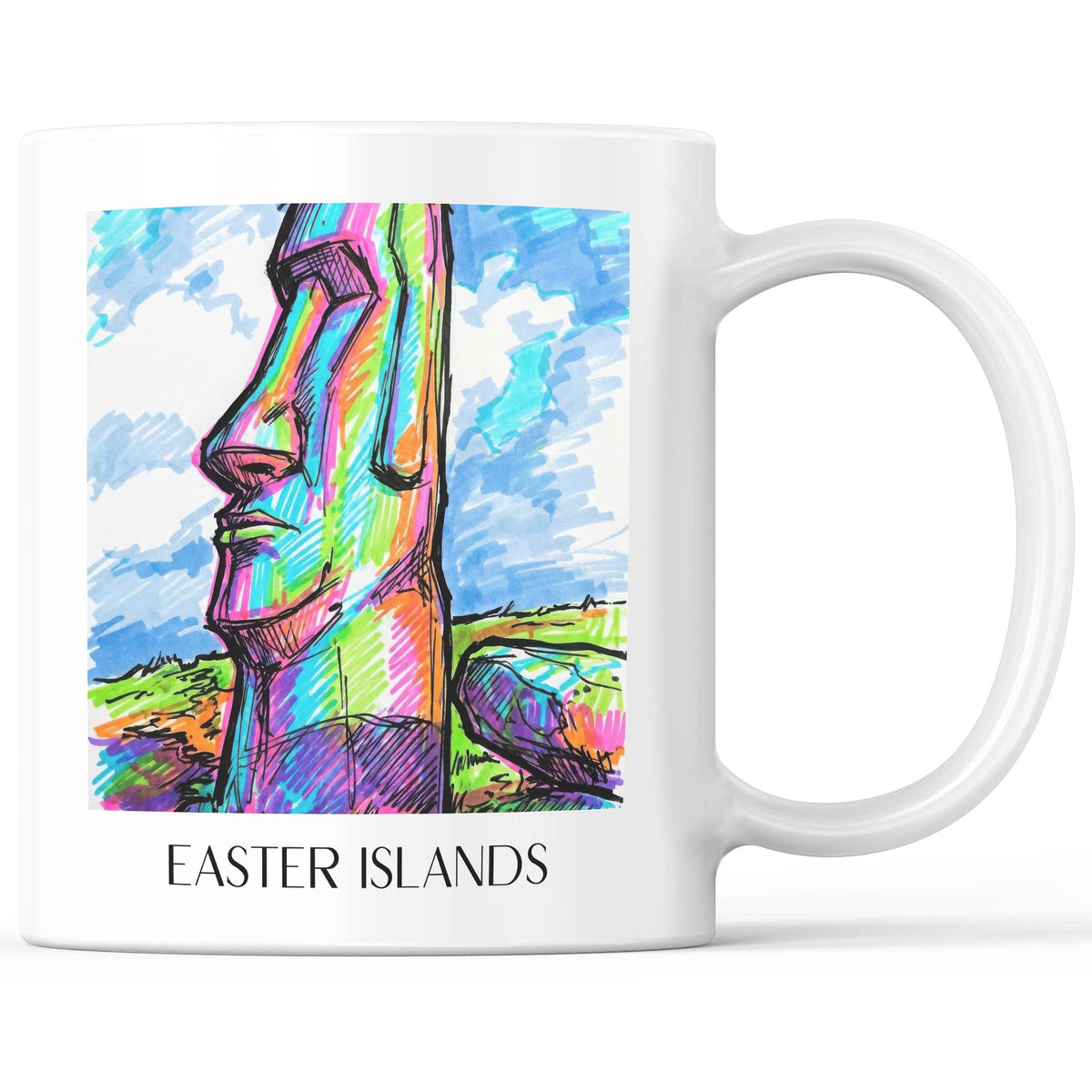 Oster Inseln - Chile Becher - Kaffeetasse im Tag Graffiti Stil - favplace