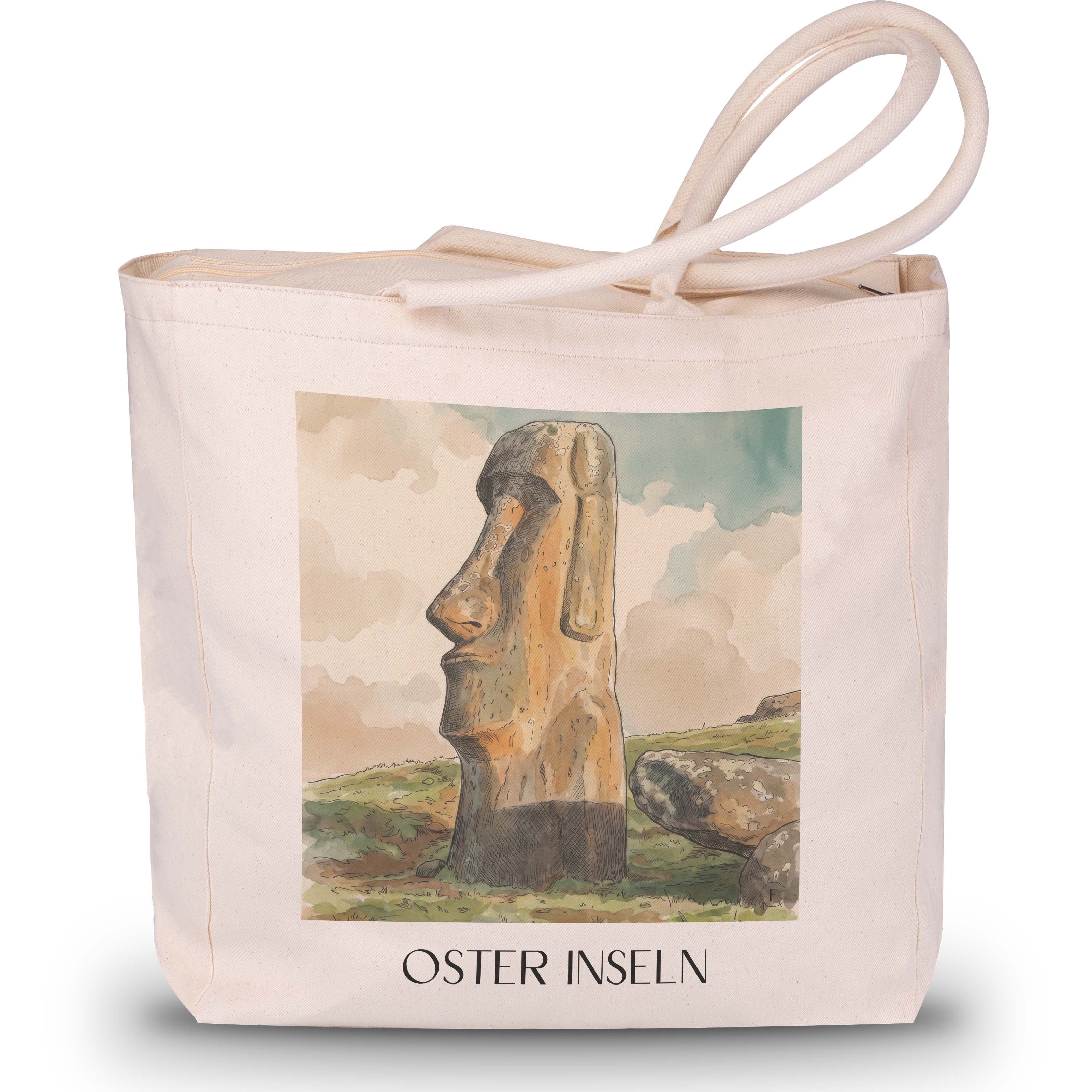 oster-inseln-chile-einkaufstasche-aquarell