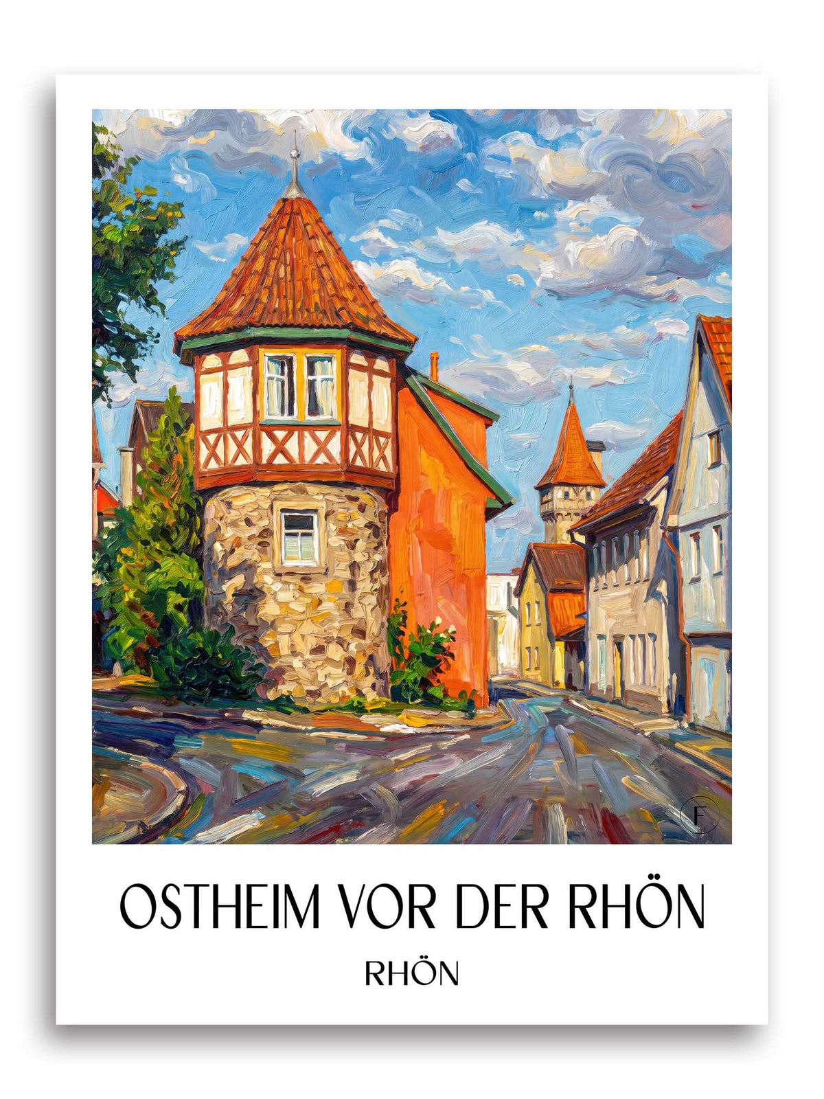 Ostheim vor der Rhön Poster - Rhön - Deutschland Kunstdruck - Ölgemälde von A4 bis A1