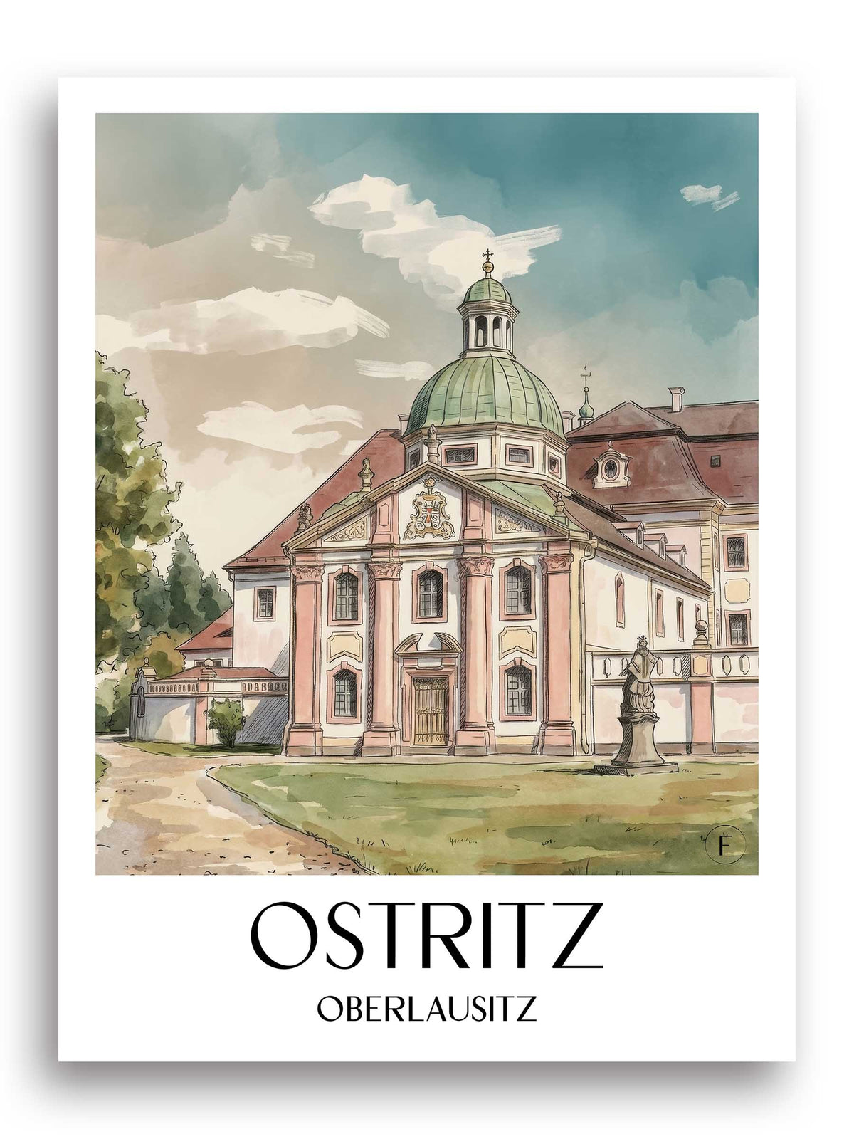 ostritz-oberlausitz-deutschland-poster-aquarell