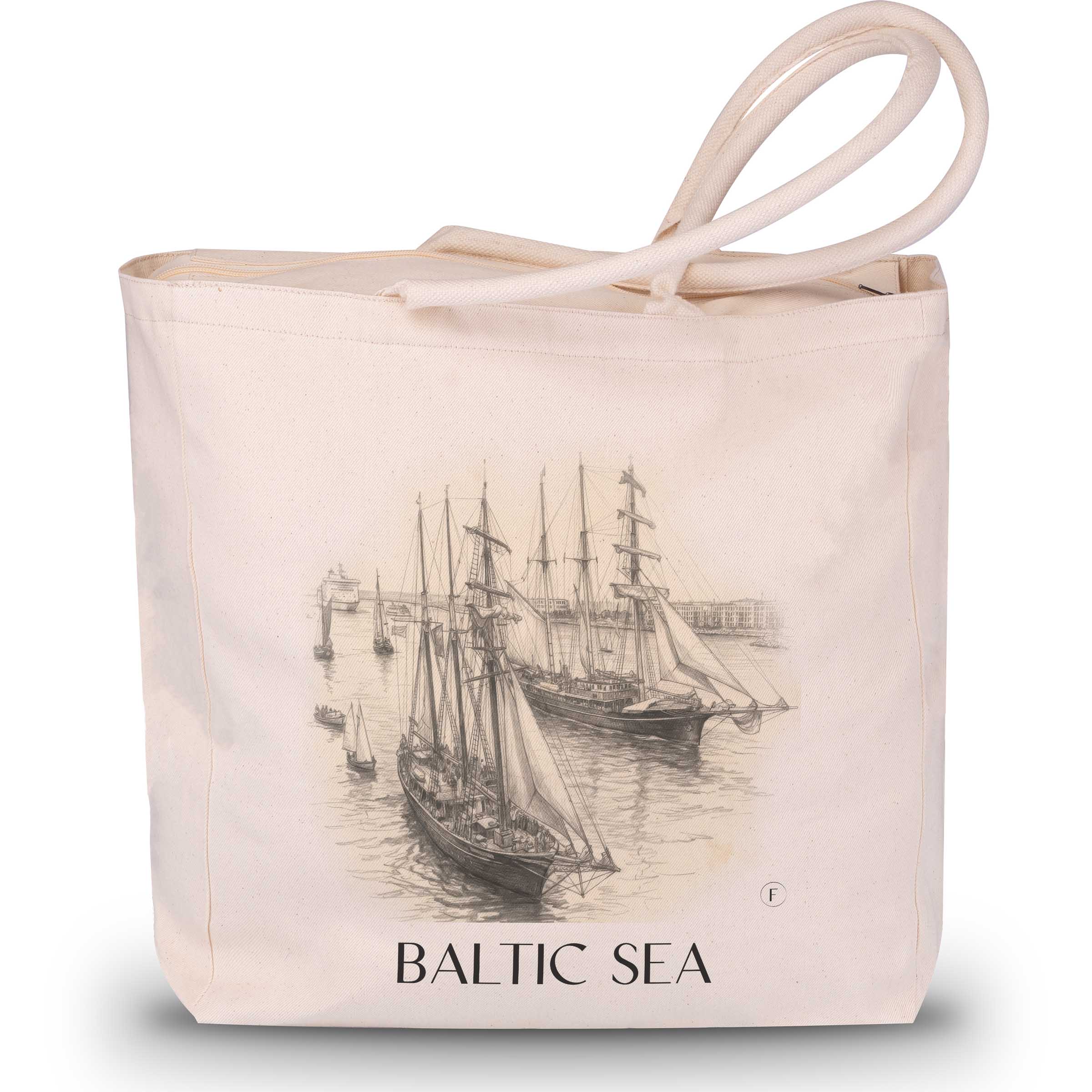 Ostsee Shopping Tasche - Rostock - Deutschland Tote Bag - Einkaufstasche im Zeichnung Stil