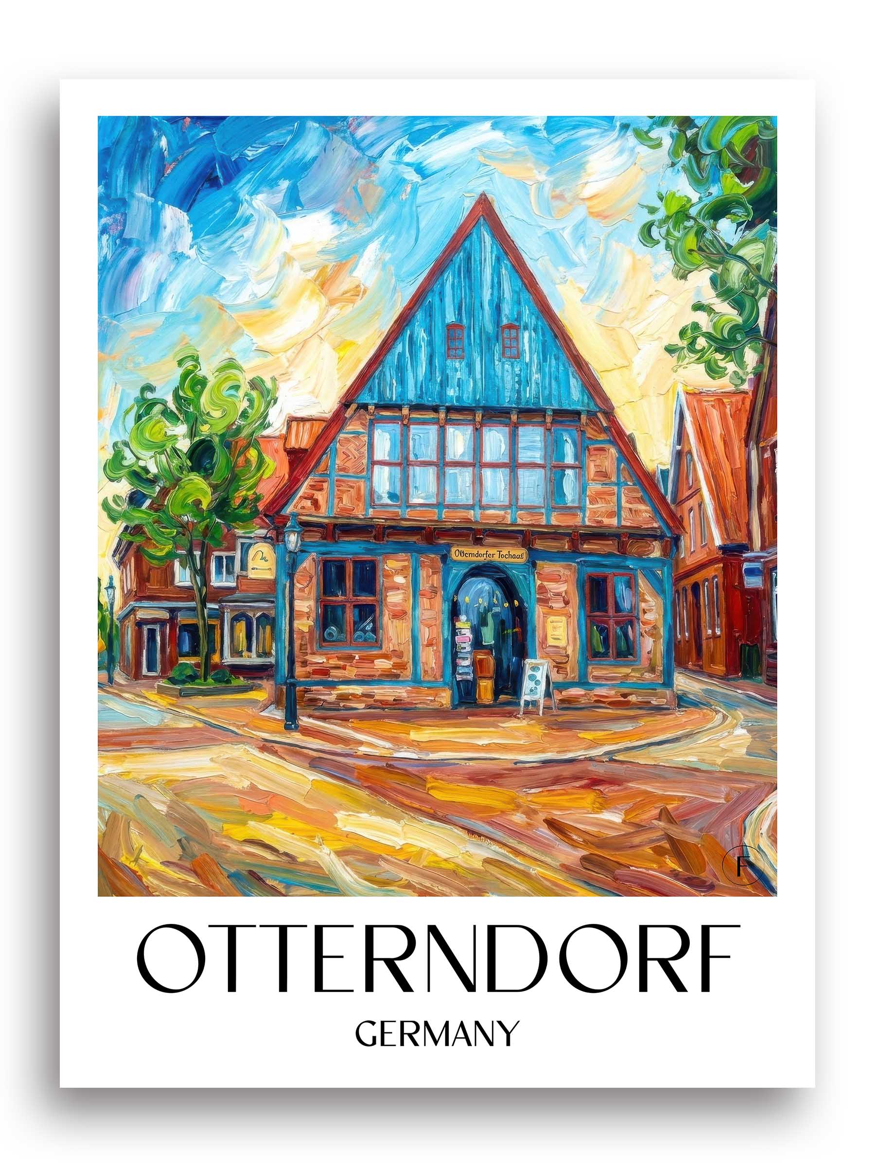 Otterndorf Poster - Niedersachsen - Deutschland Kunstdruck - Ölgemälde von A4 bis A1 - favplace