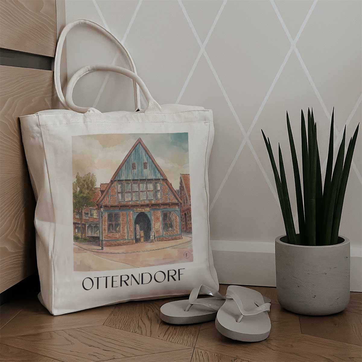 otterndorf-niedersachsen-deutschland-einkaufstasche-aquarell