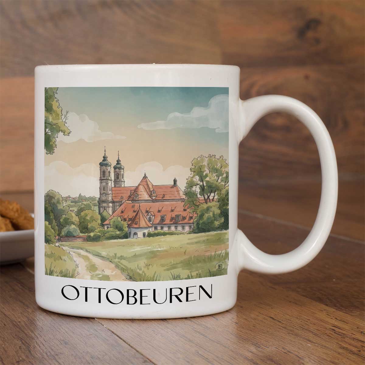 ottobeuren-unterallgäu-deutschland-kaffeebecher-aquarell