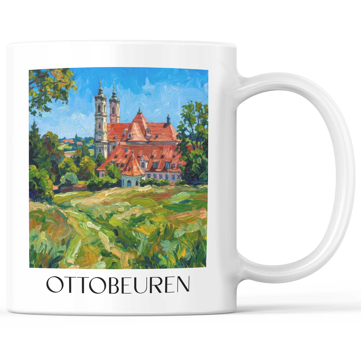 Ottobeuren Kaffeebecher - Unterallgäu - Deutschland Becher - Kaffeetasse im Ölgemälde Stil - favplace