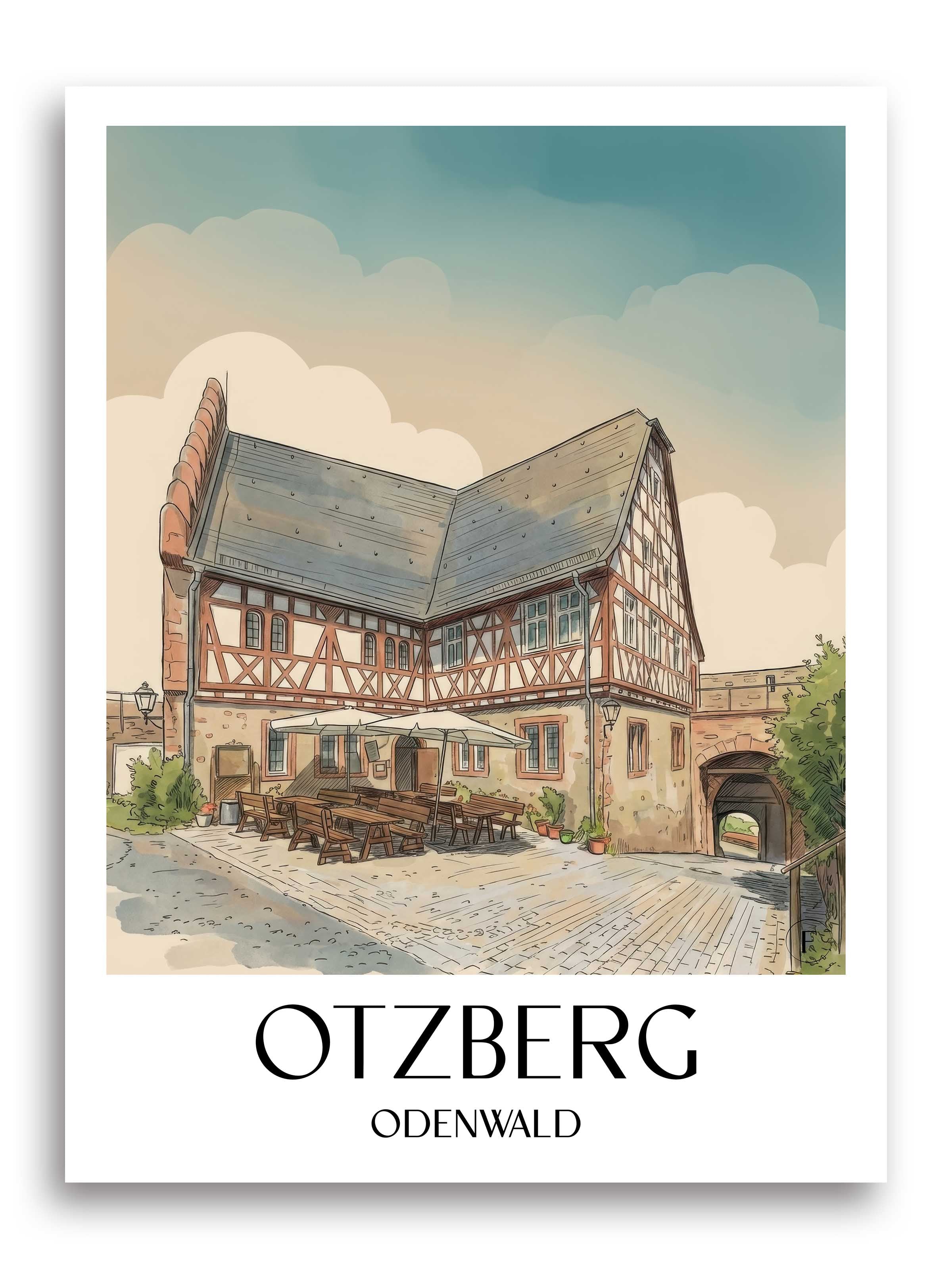 otzberg-odenwald-deutschland-poster-aquarell