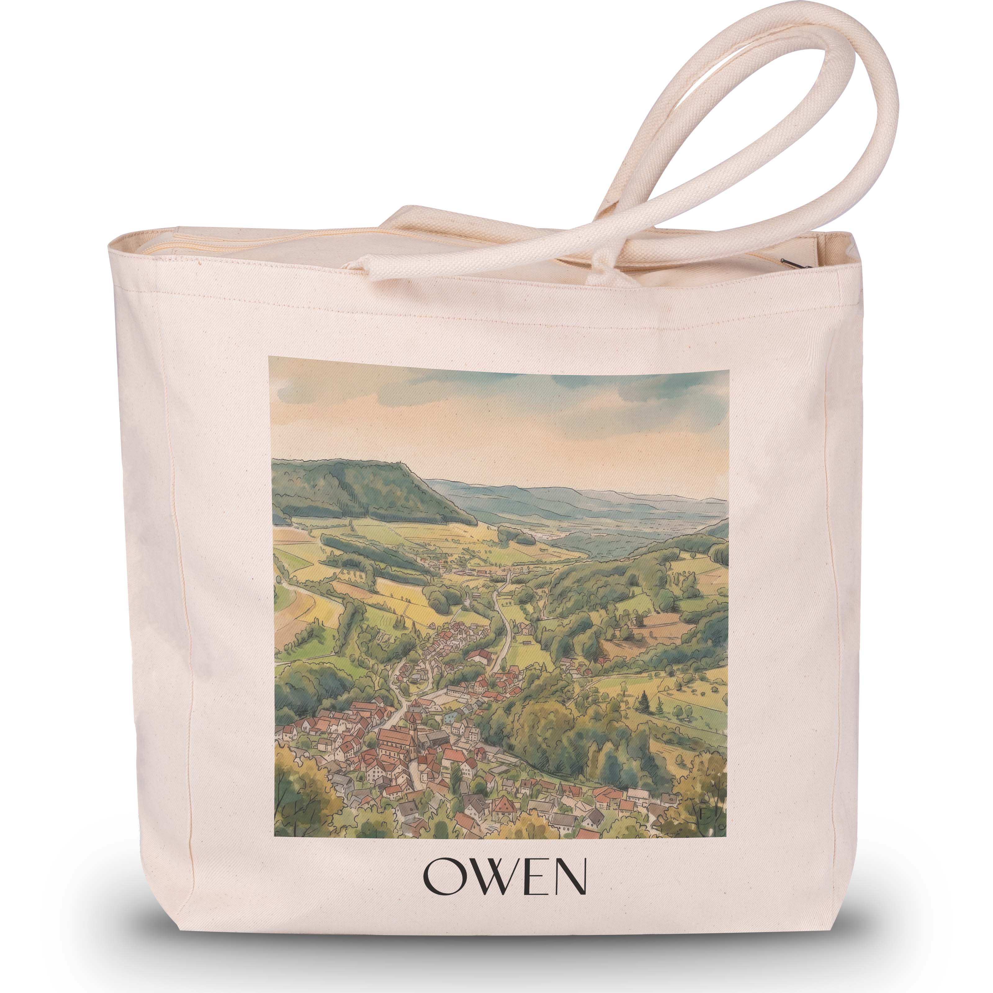 Owen - Deutschland Tote Bag - Einkaufstasche im Aquarell Stil - favplace