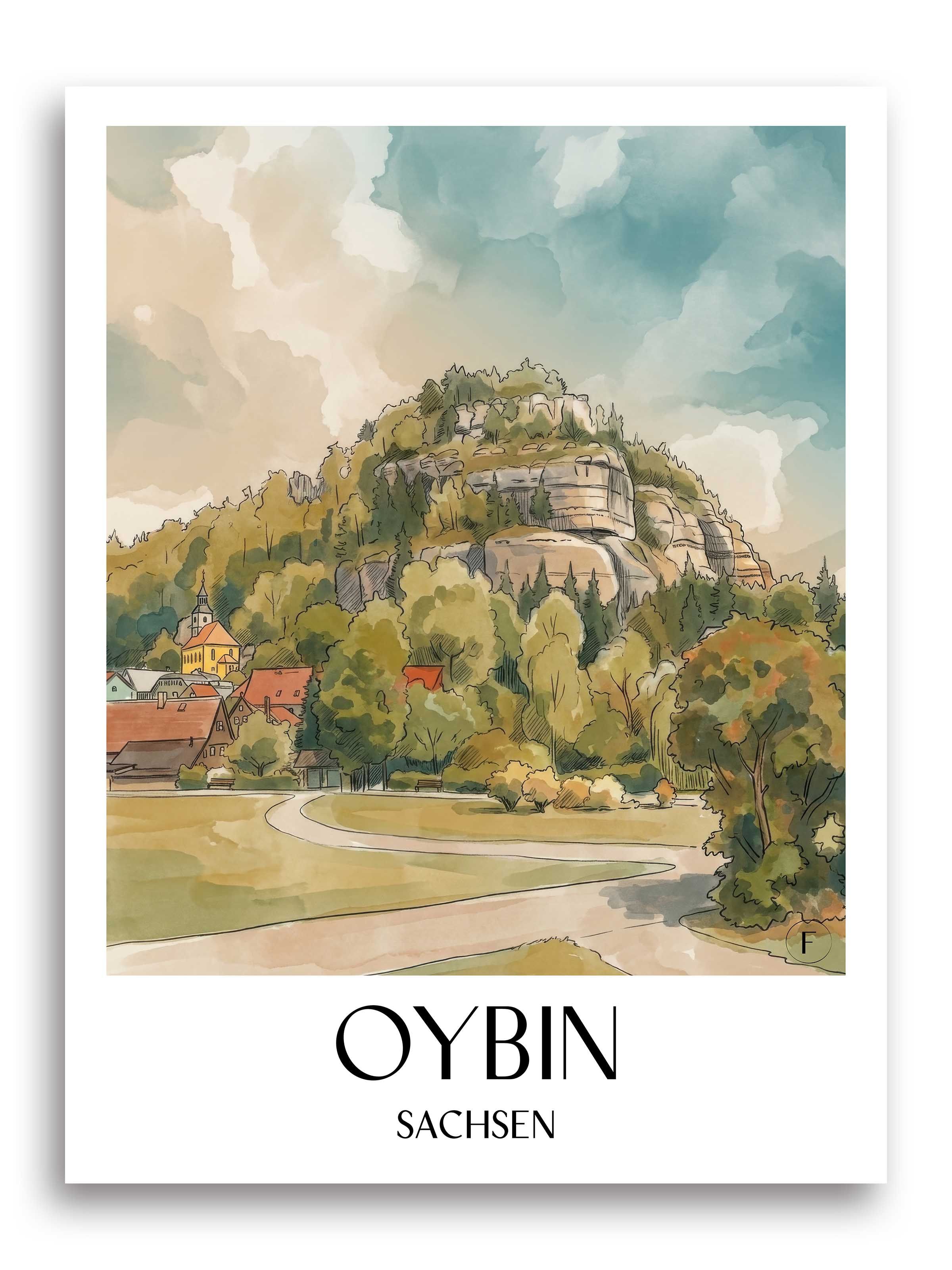 oybin-sachsen-deutschland-poster-aquarell